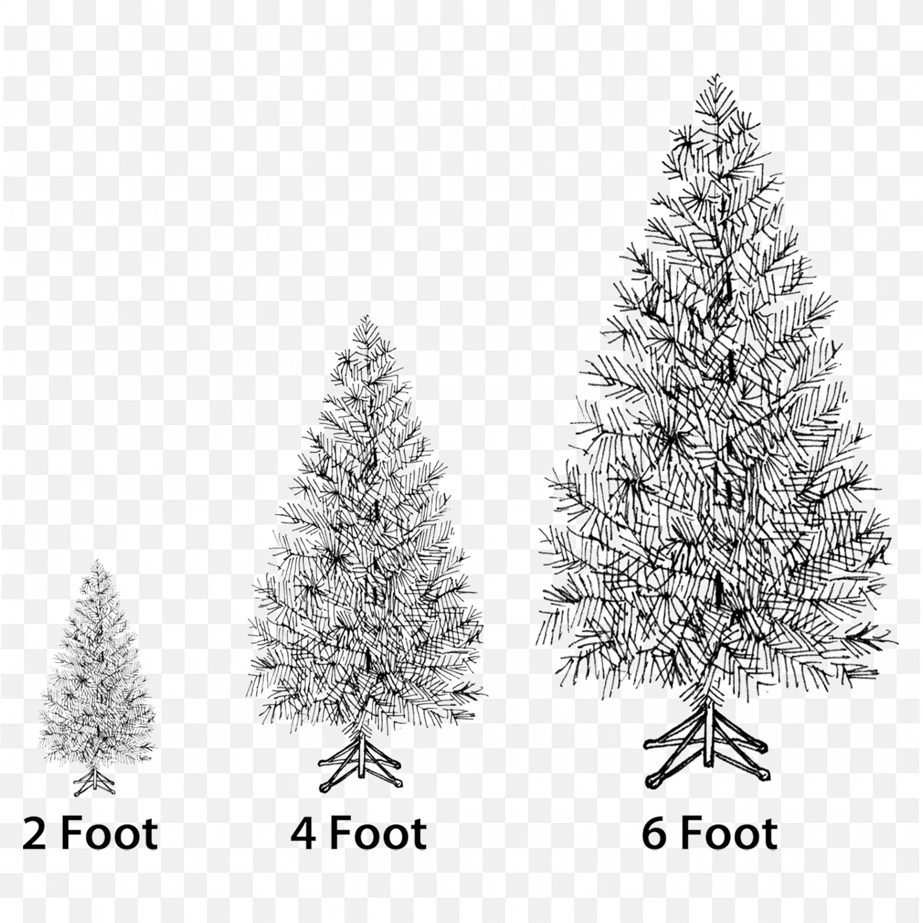 Set Of Three Silver Christmas Trees With Snowy Effect Art