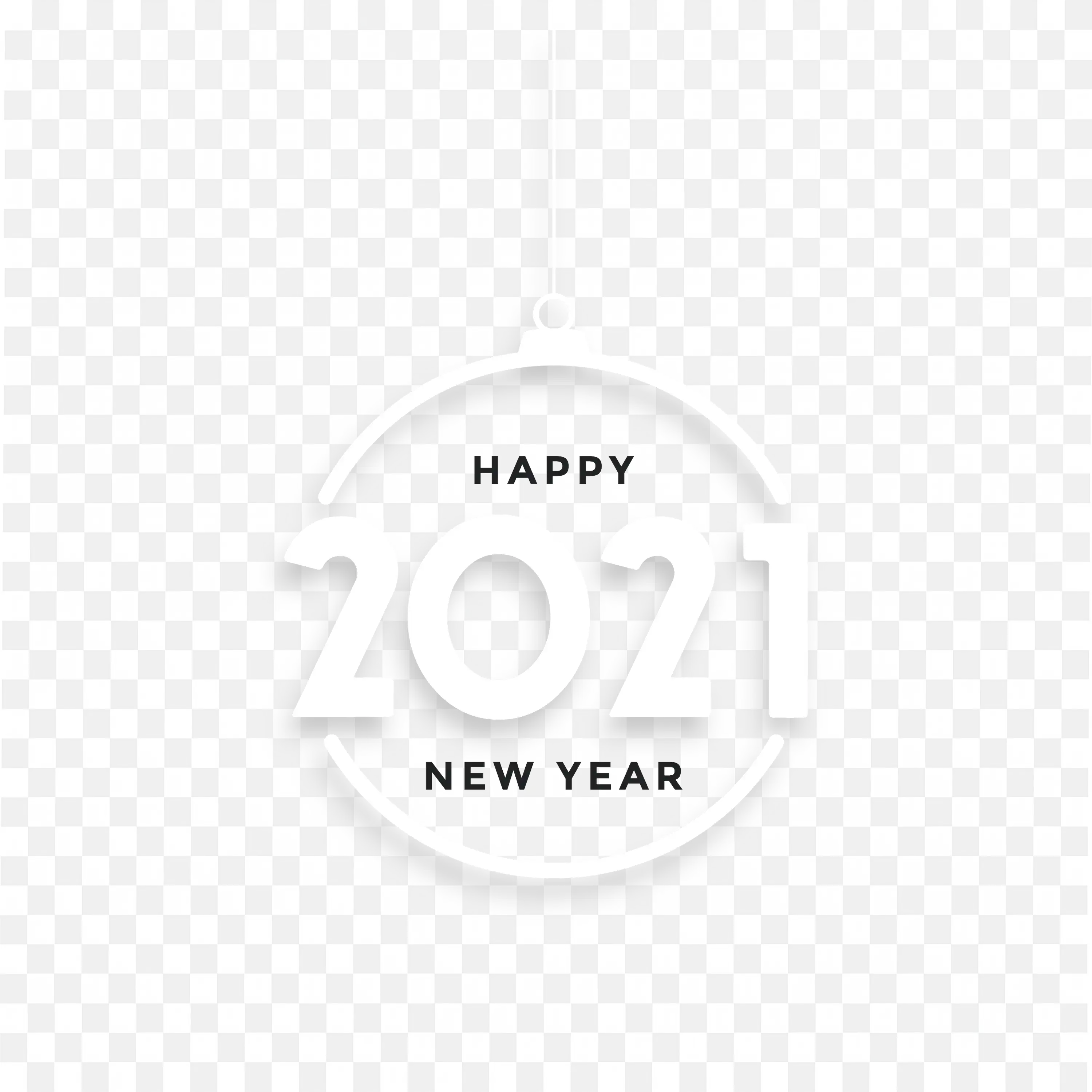 Shadow Happy New Year Text PNG Festive Vector Design