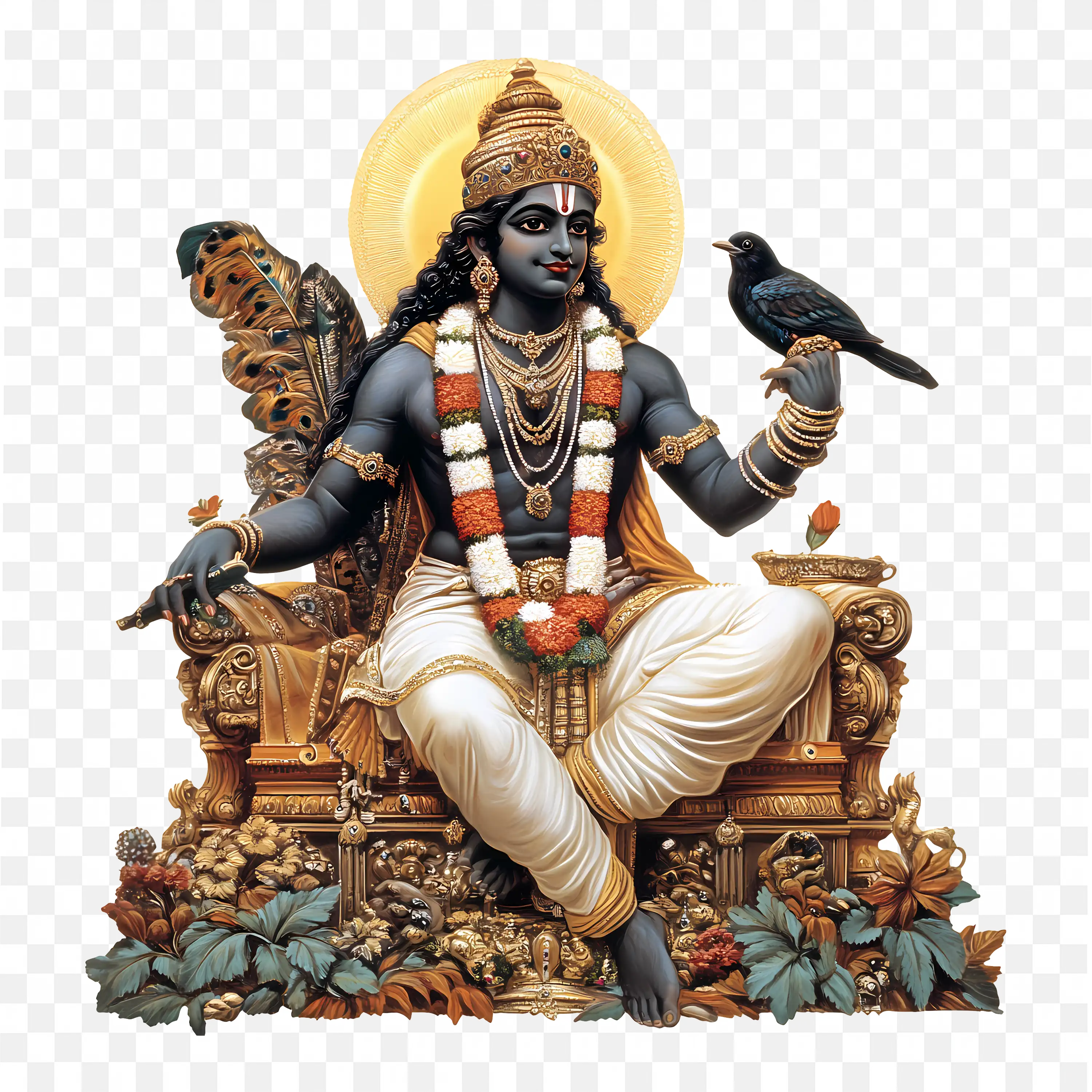 Shani Bhagwan holding a crow in his hand Art PNG