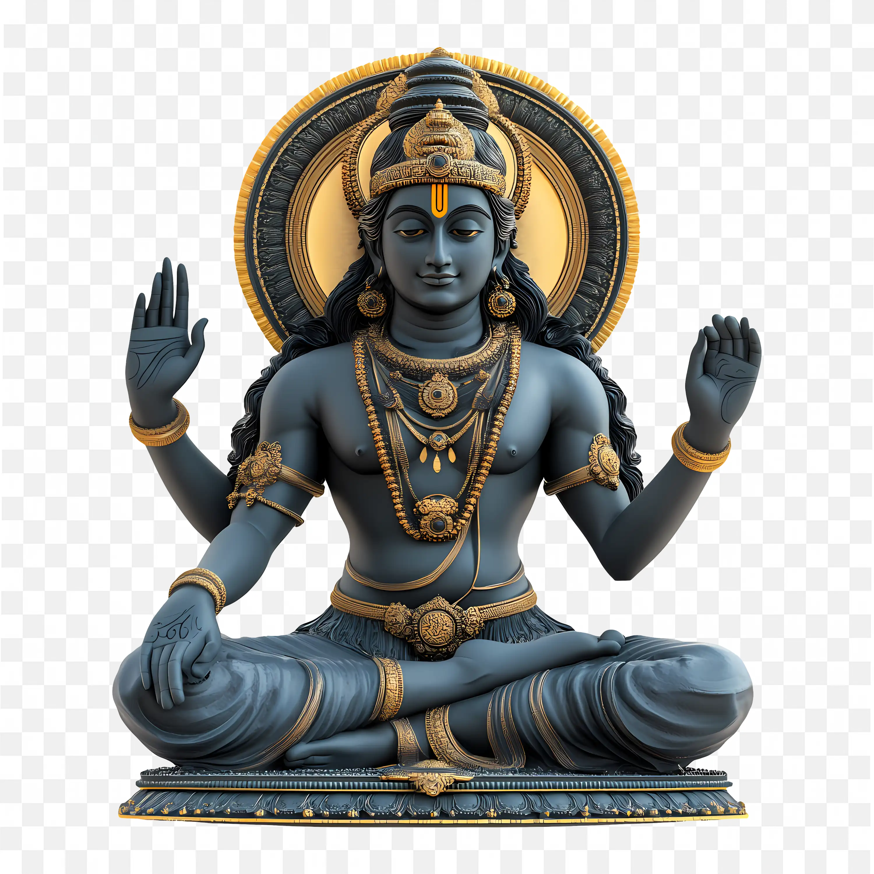 Shani Dev Statue with Open Eyes PNG Image Download