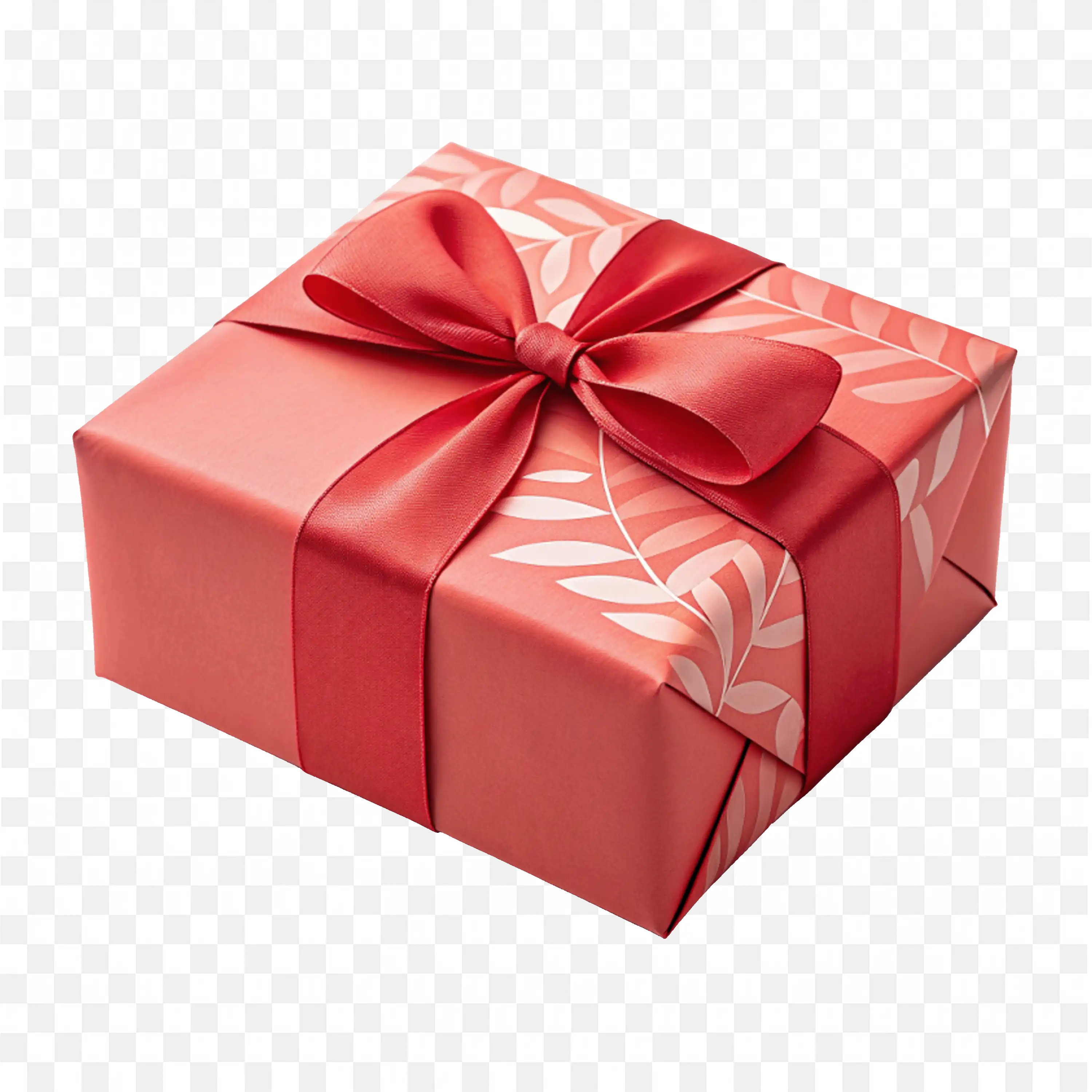 Shiny Red Gift Box with Pink Ribbon for Festive Giving