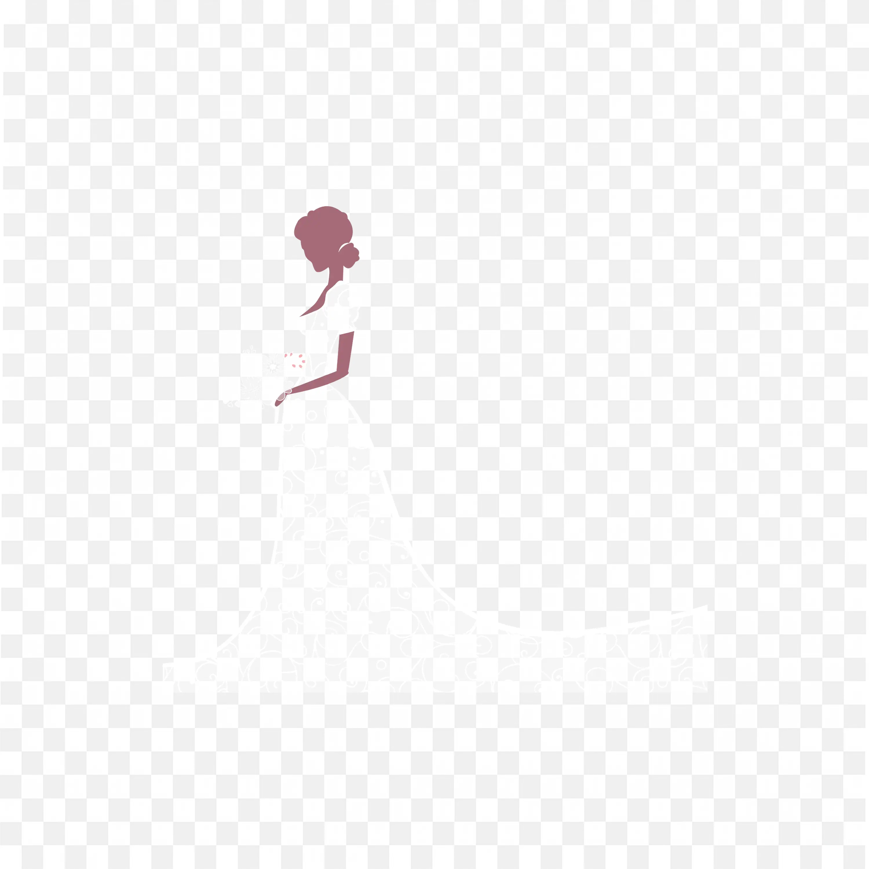 Simple Outline Woman with Hair Bun Artistic Symbolic Line Art