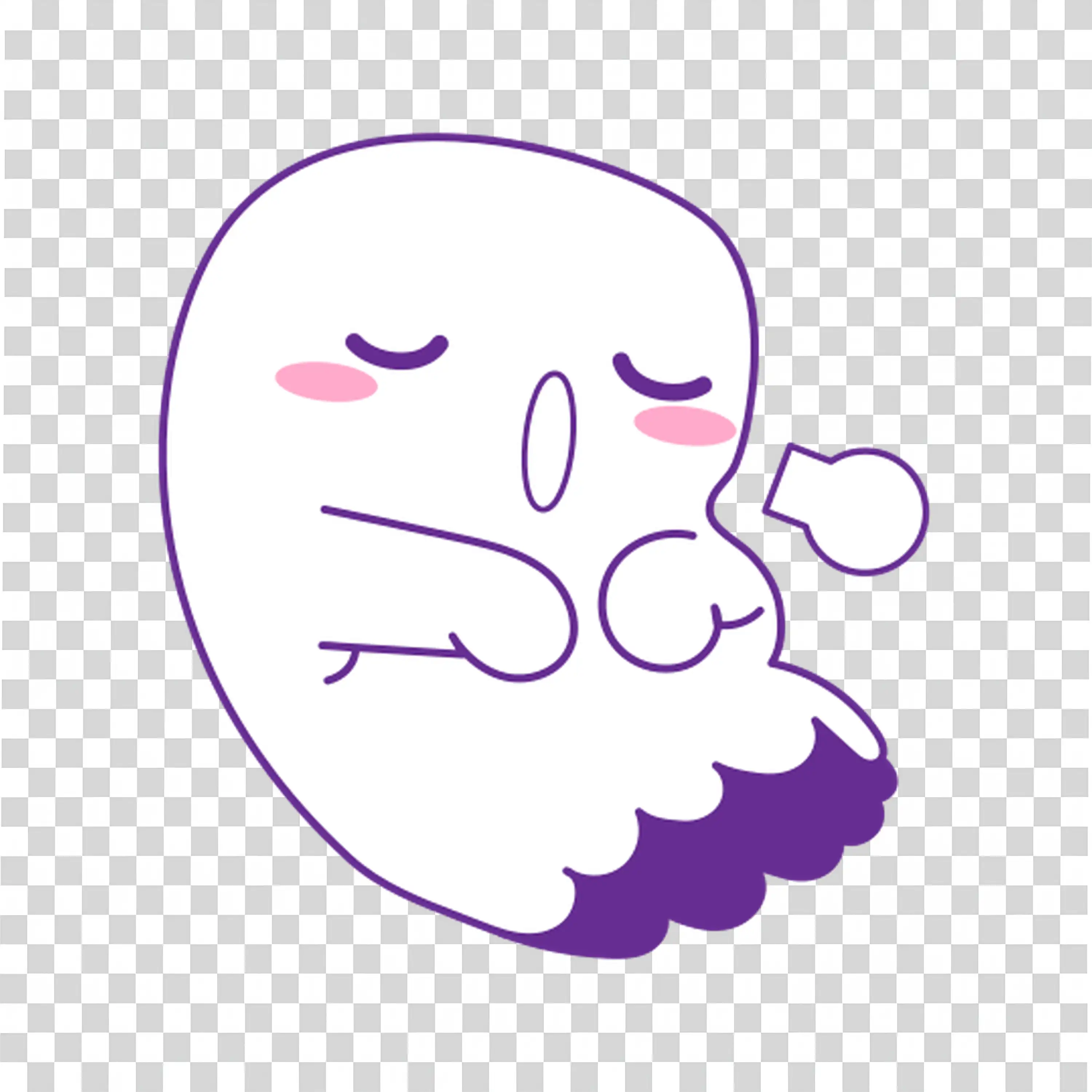 Simple Outlined Ghost with a Cute and Eerie Look Free PNG