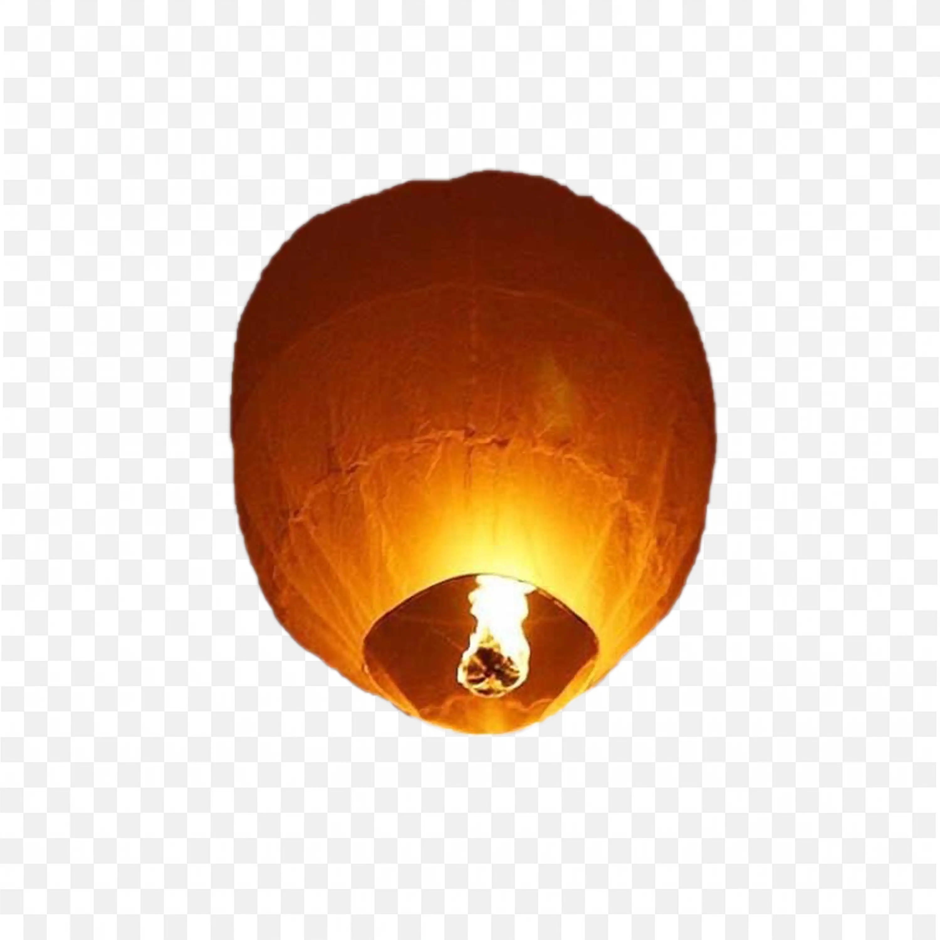 Single Glowing Lantern Lighting Up The Dark Sky View