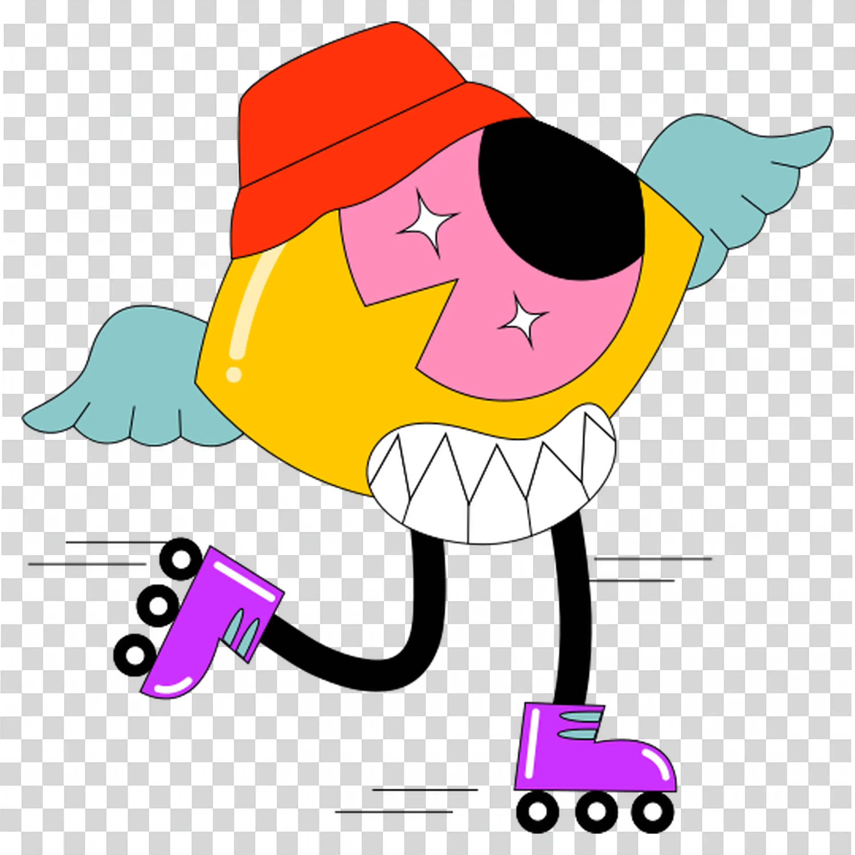 Skater Skeleton for a Cool Halloween Vibe Free PNG Image