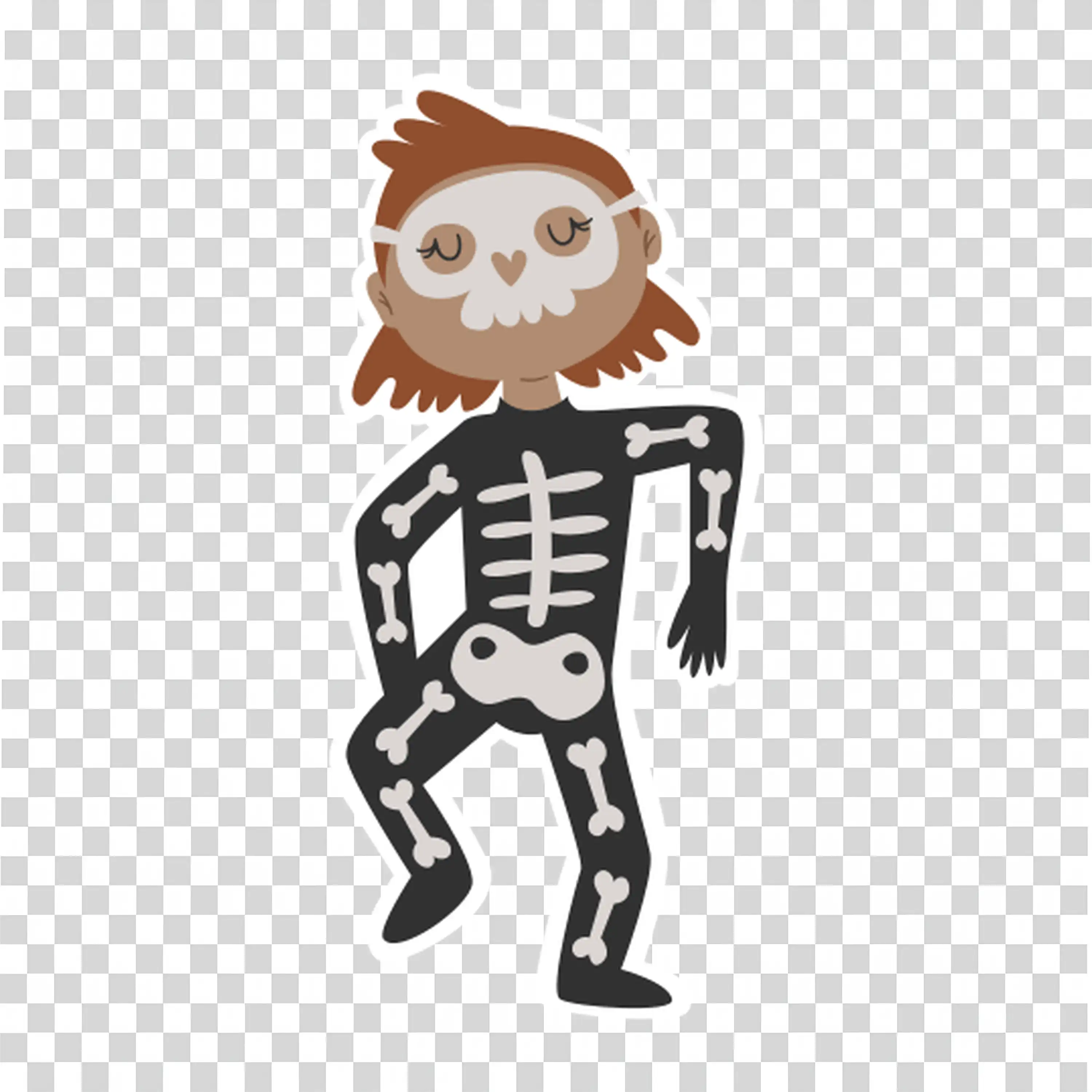 Skeleton Character Dressed for Halloween Festivities