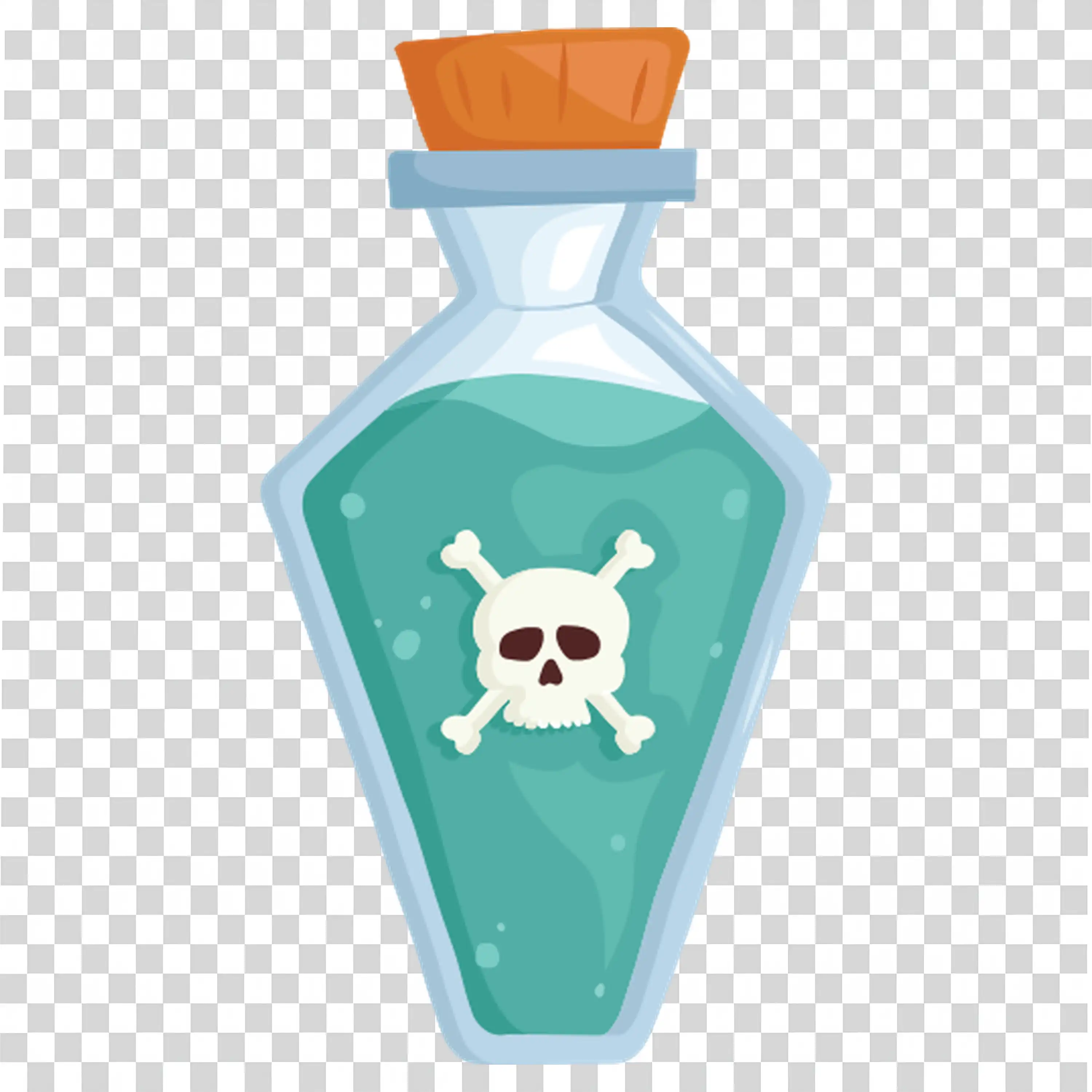 Skeleton Potion Bottle with Skull and Spooky Vibes