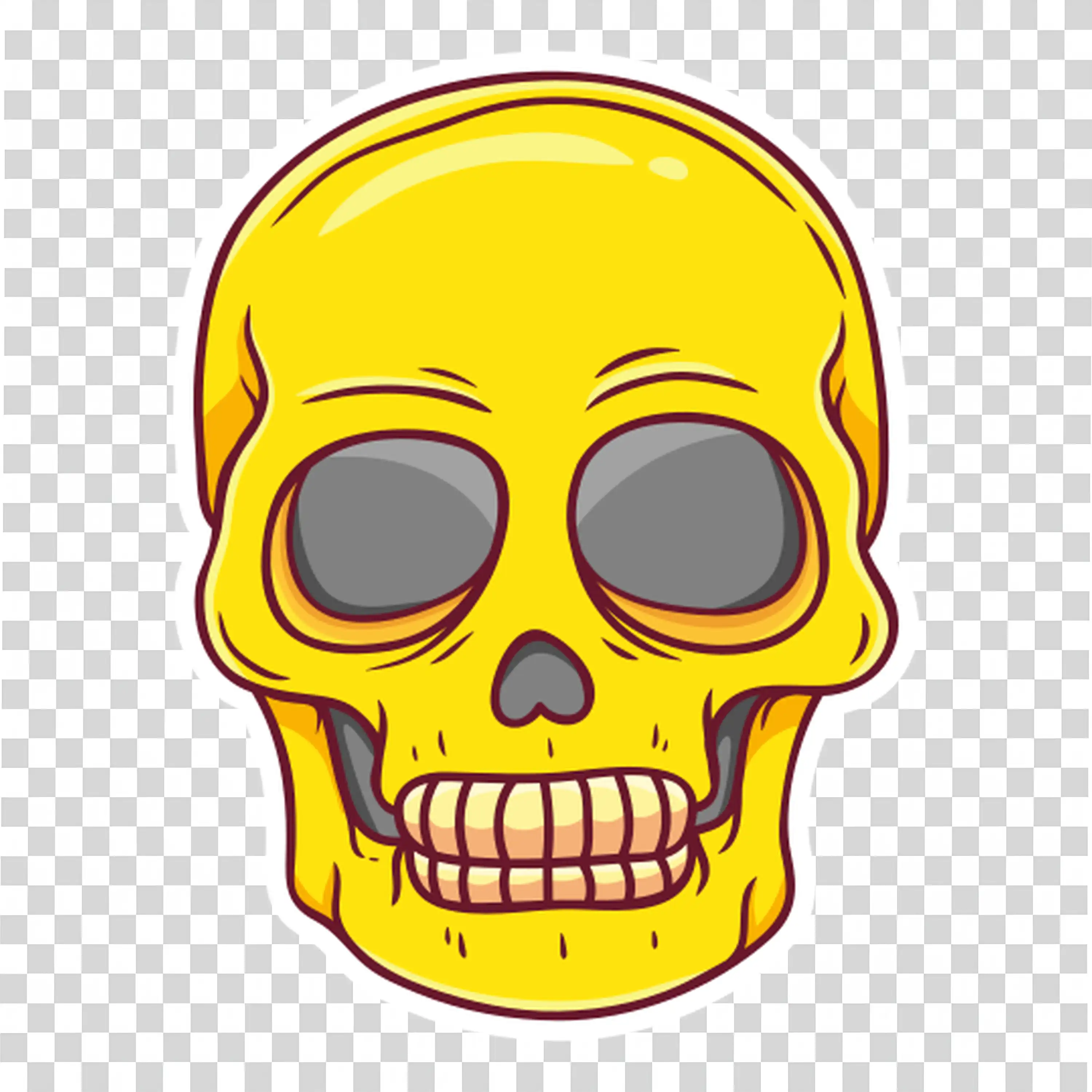 Skull with a Purple Background and Hollow Eyes PNG
