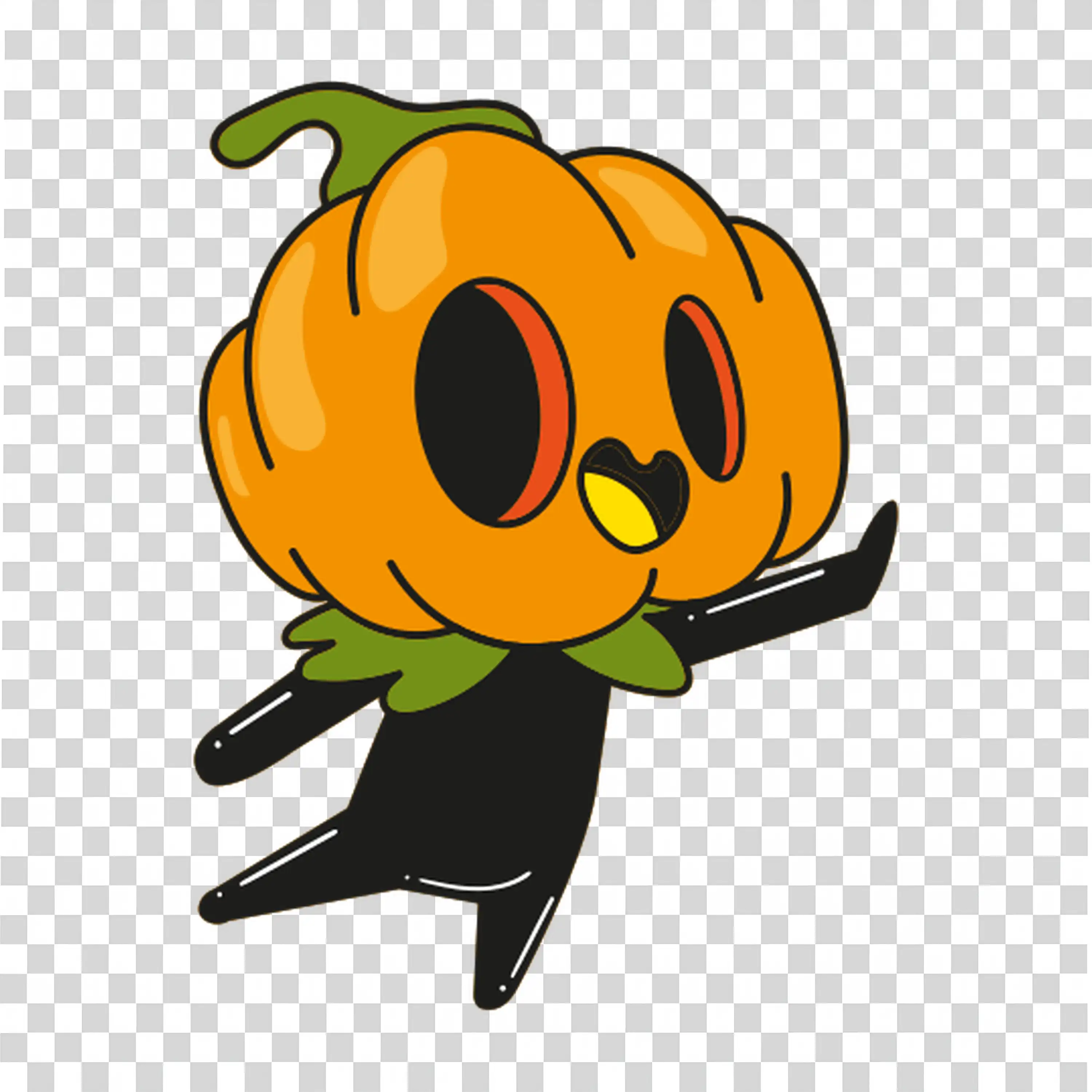 Small Pumpkin Character with Little Orange Face PNG
