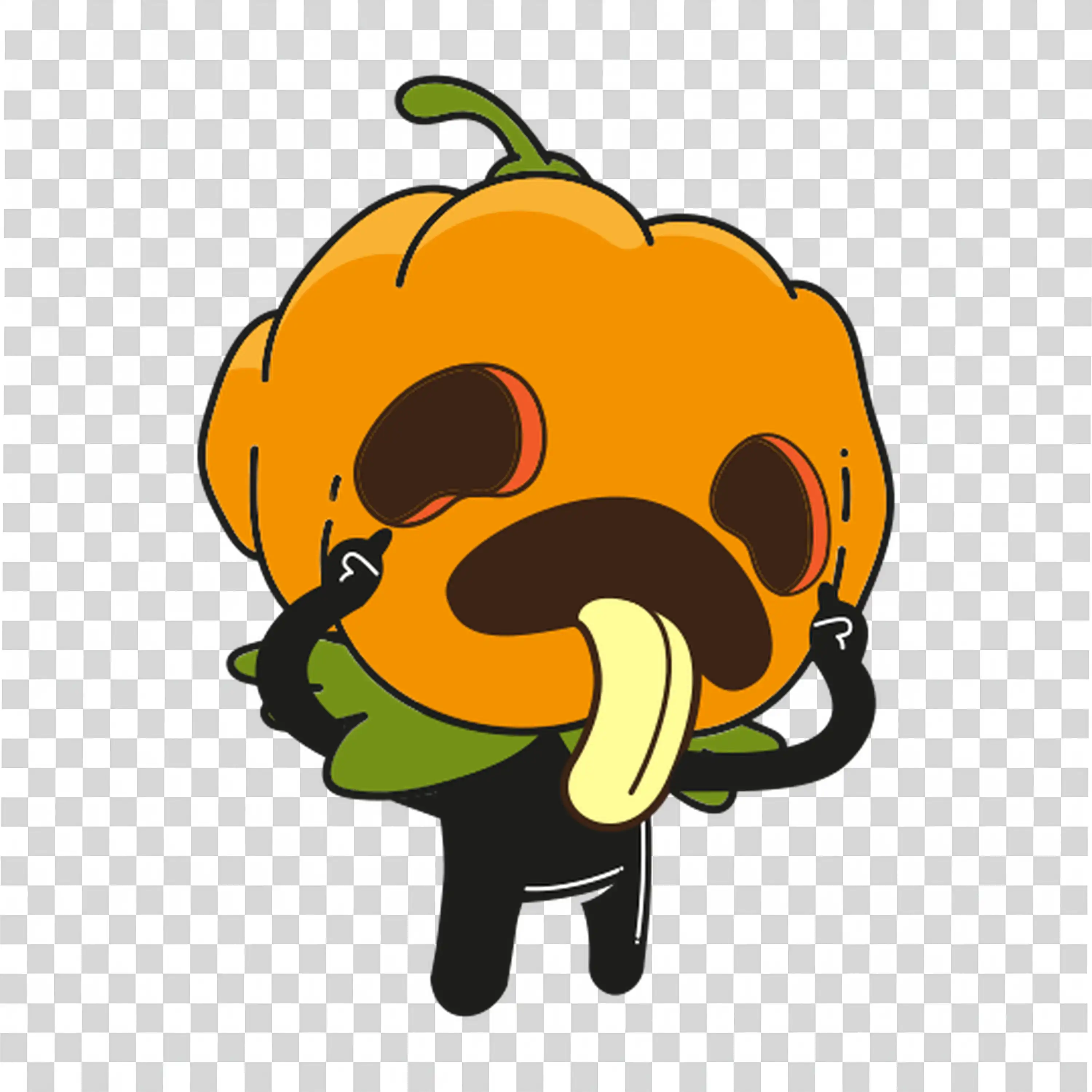 Spooky Pumpkin Character Screaming in Halloween Style
