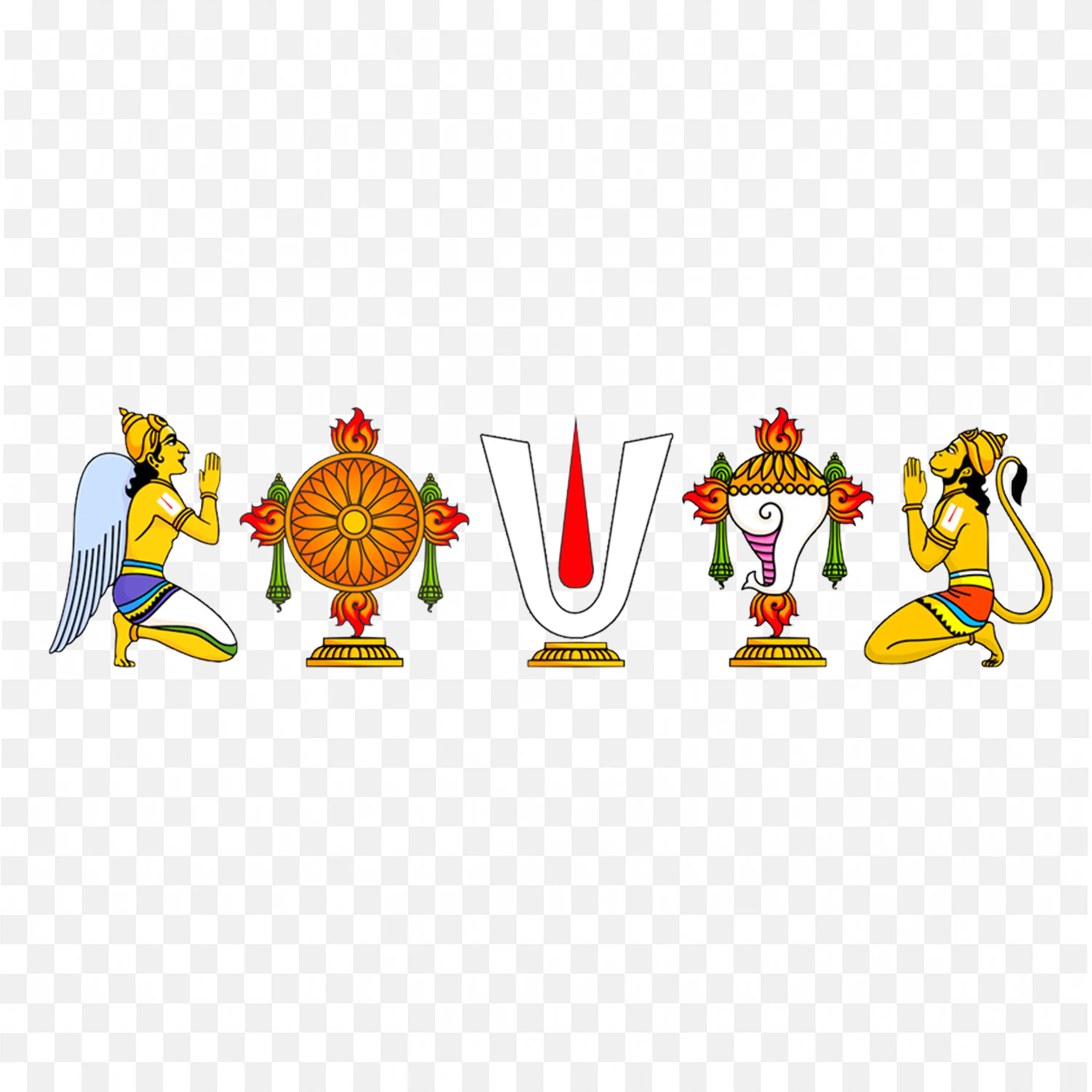 Sri Vaishnavism Symbols and Figures Sacred Hindu Collection