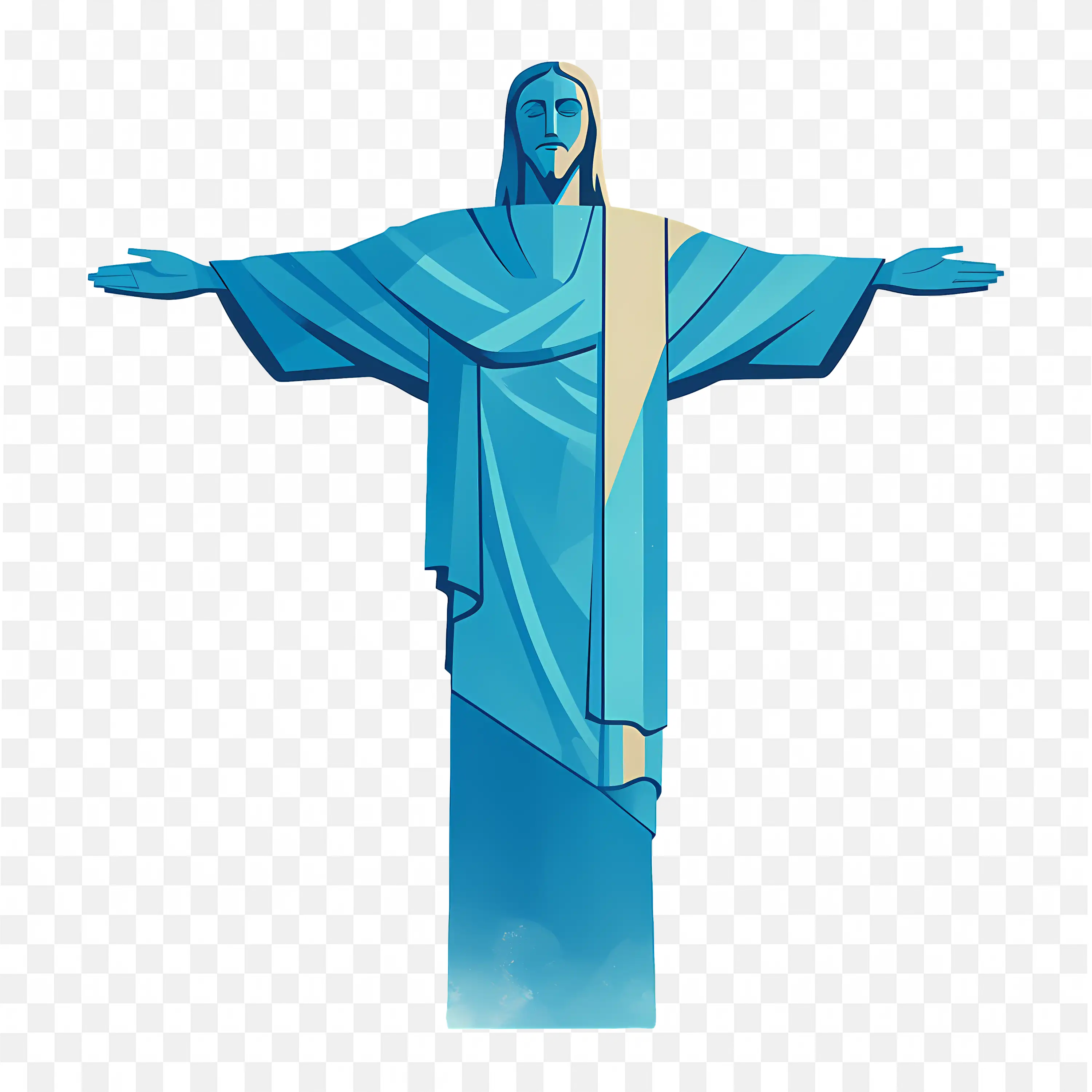 Stylized Christ the Redeemer Iconic Art Deco Statue Art