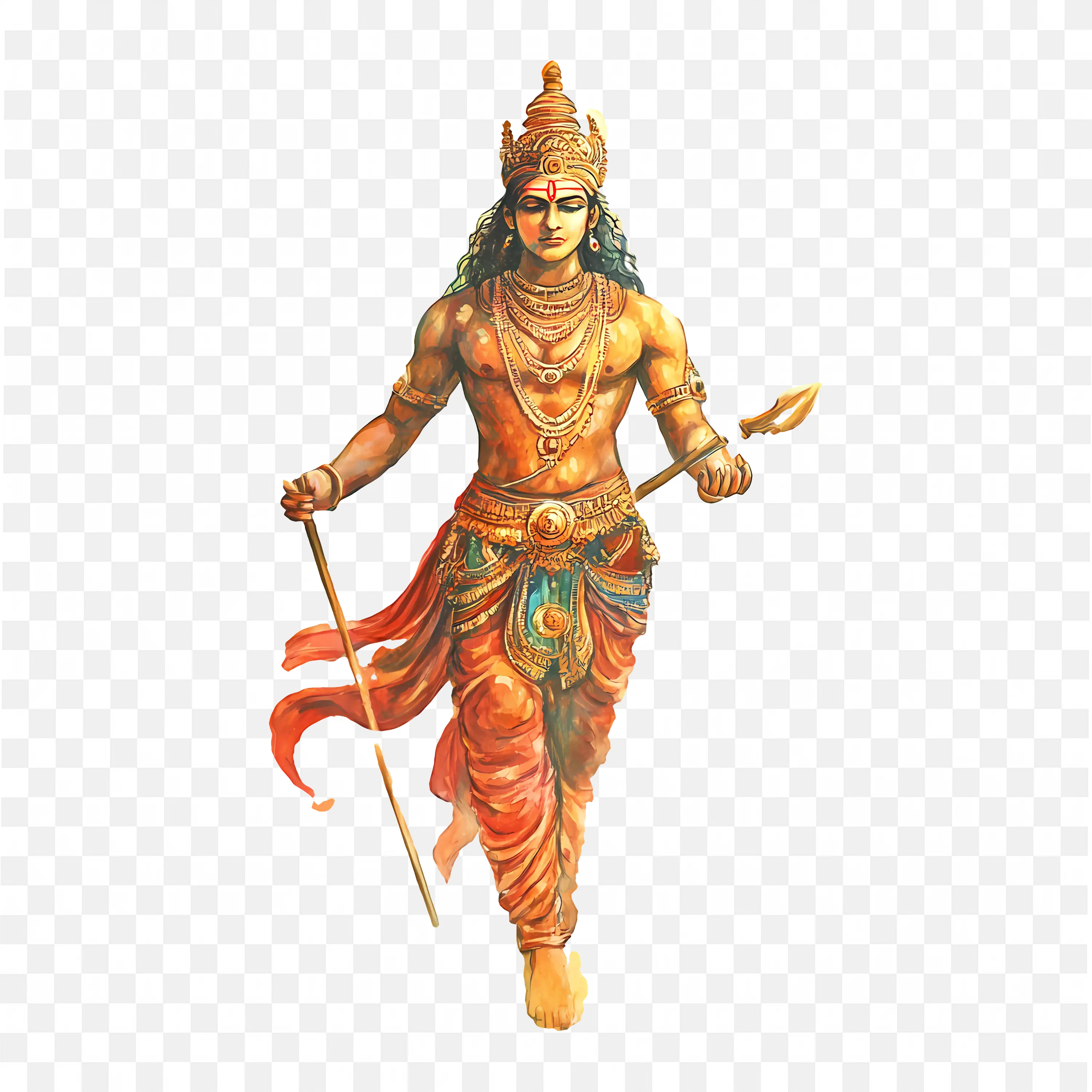 Surya Navagraha Mahadeva Walking Pose Divine Illustration