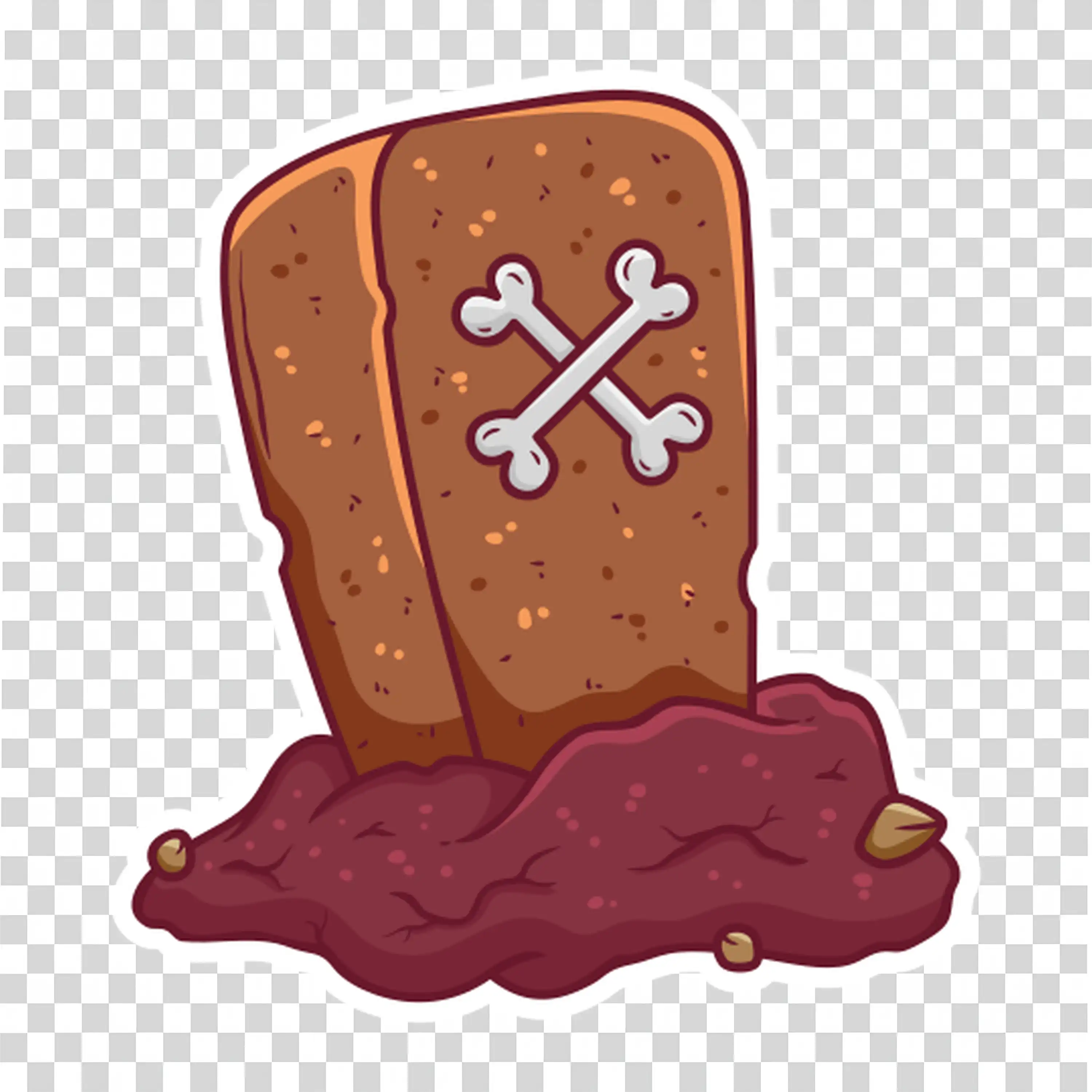 Tombstone with Cross Design for Halloween Graveyard Theme