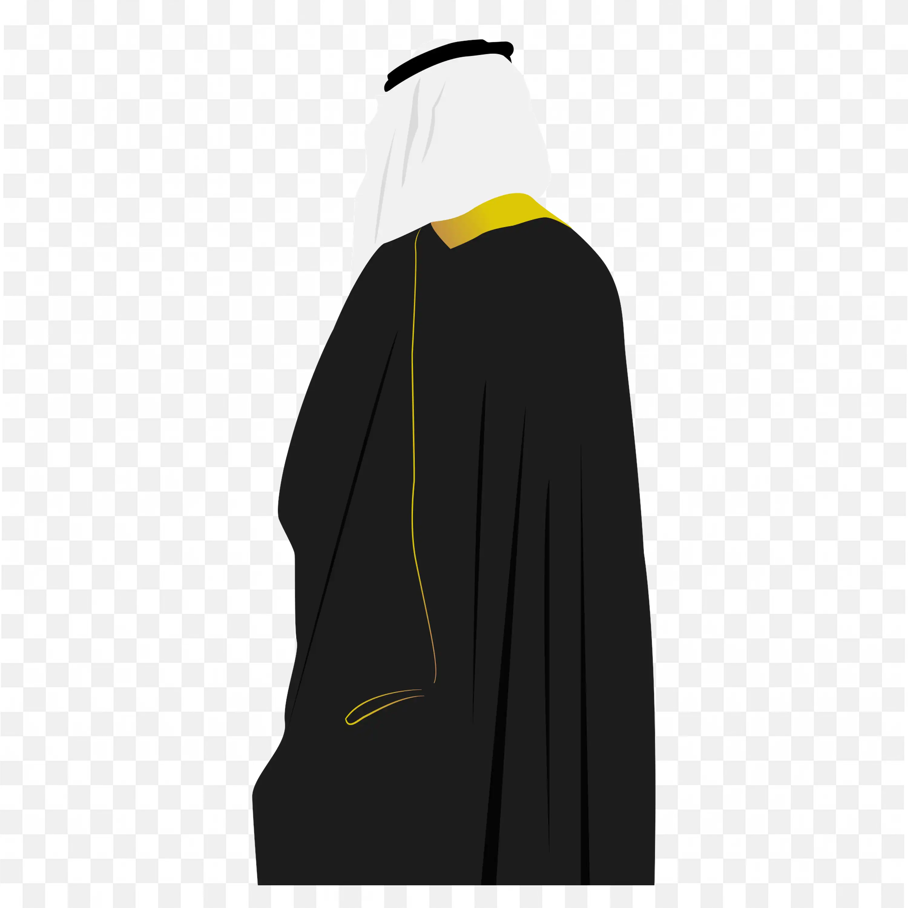 Traditional Black Abaya Islamic Festival Clothing Art