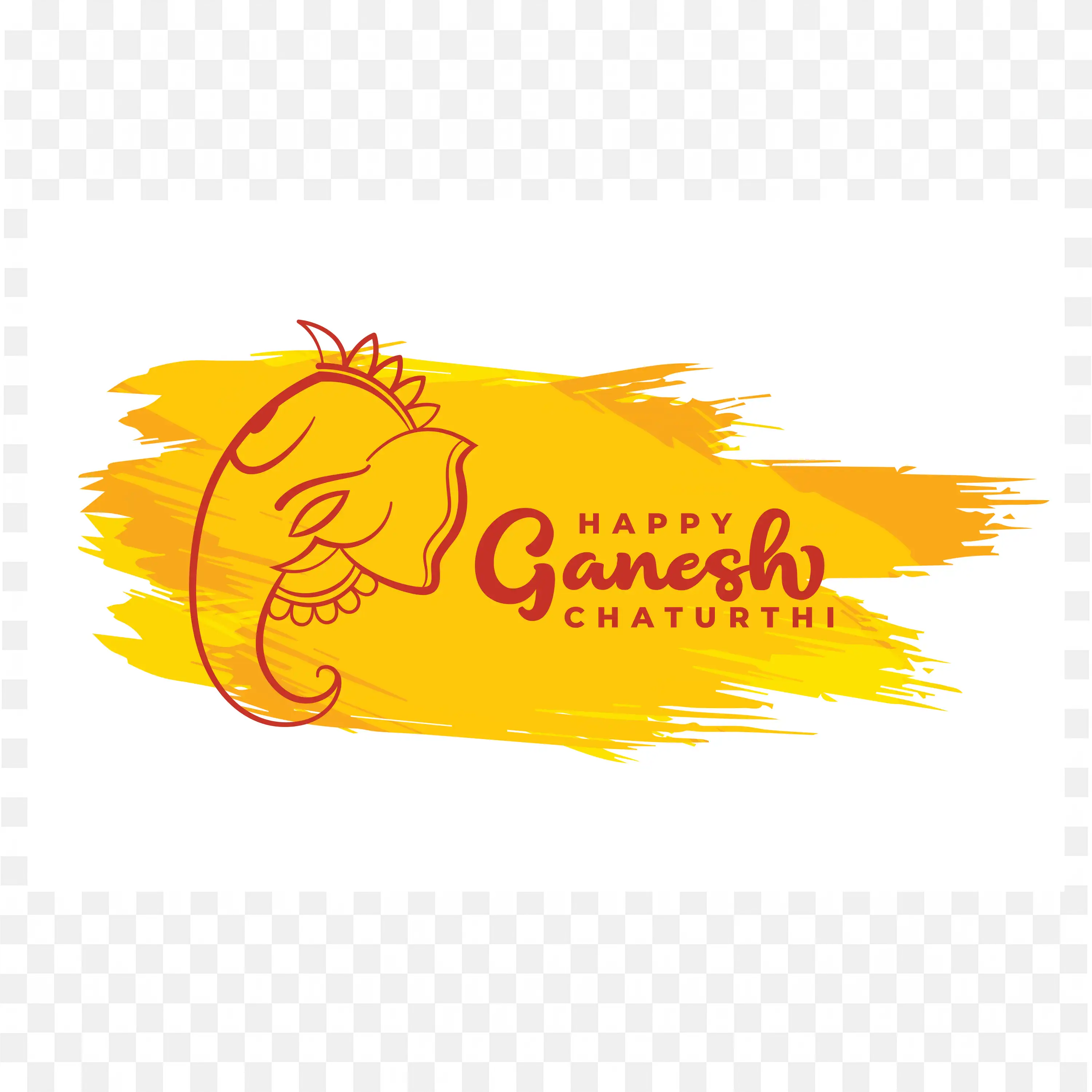 Traditional Ganesh Brush Vector Hindu Art Illustrations