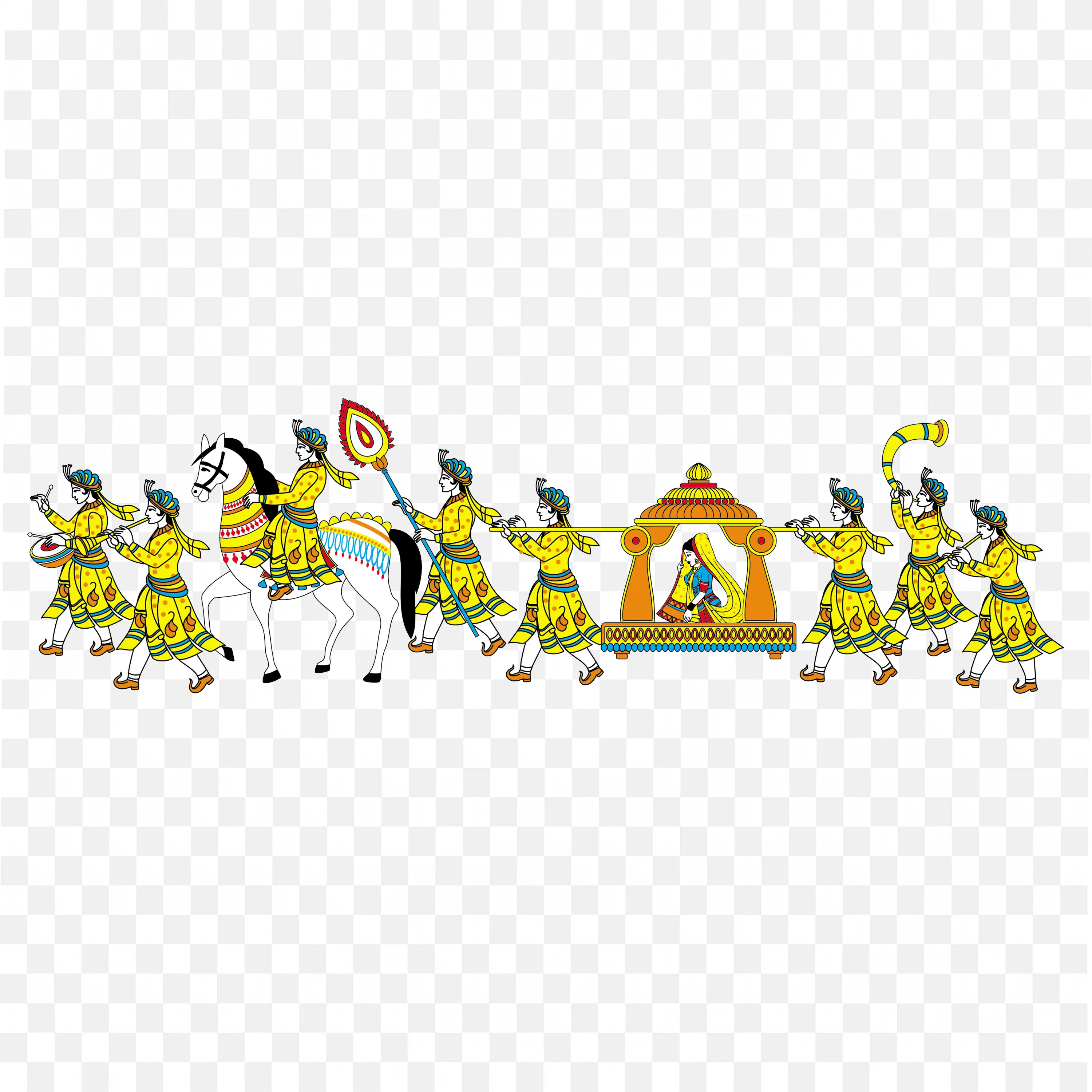 Traditional Indian Wedding Doli Bride Carriage Procession