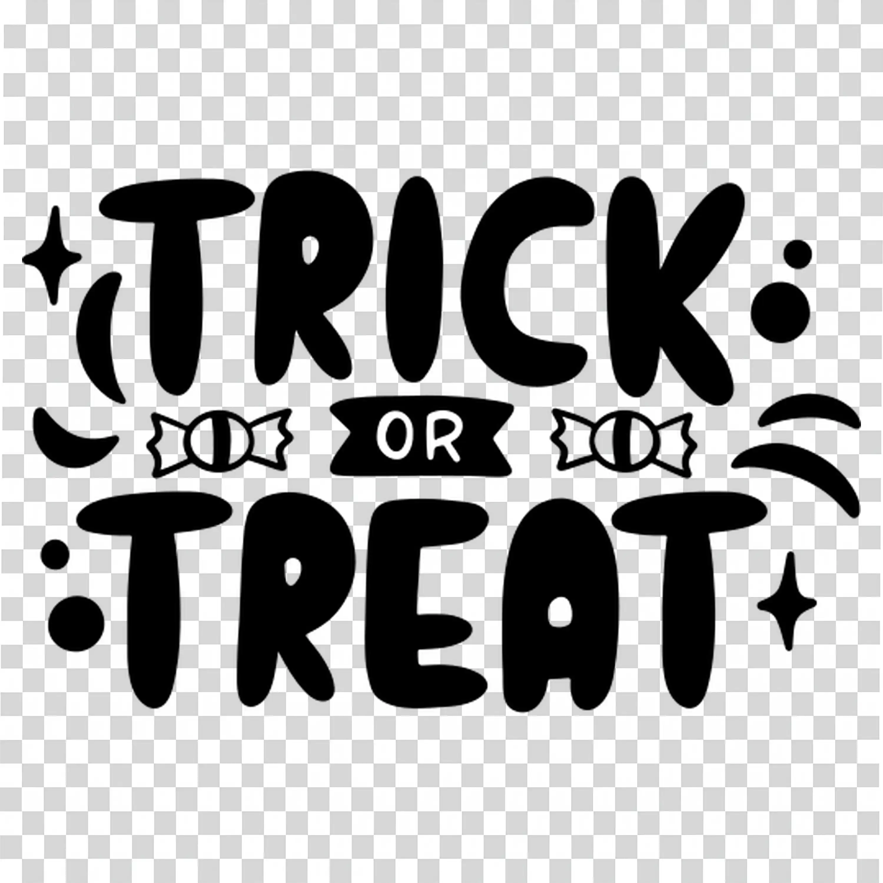 Trick or Treat Text with Ghosts Cute Halloween Typography