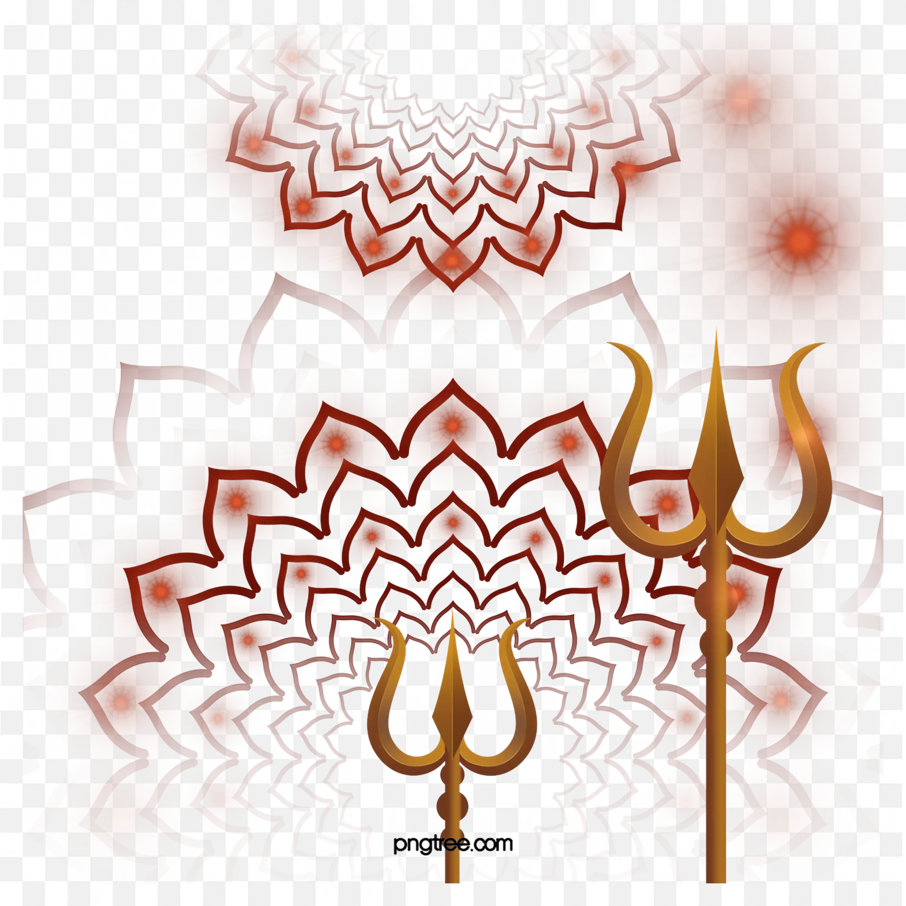 Trishul with Mandala Hindu Festival Theme PNG