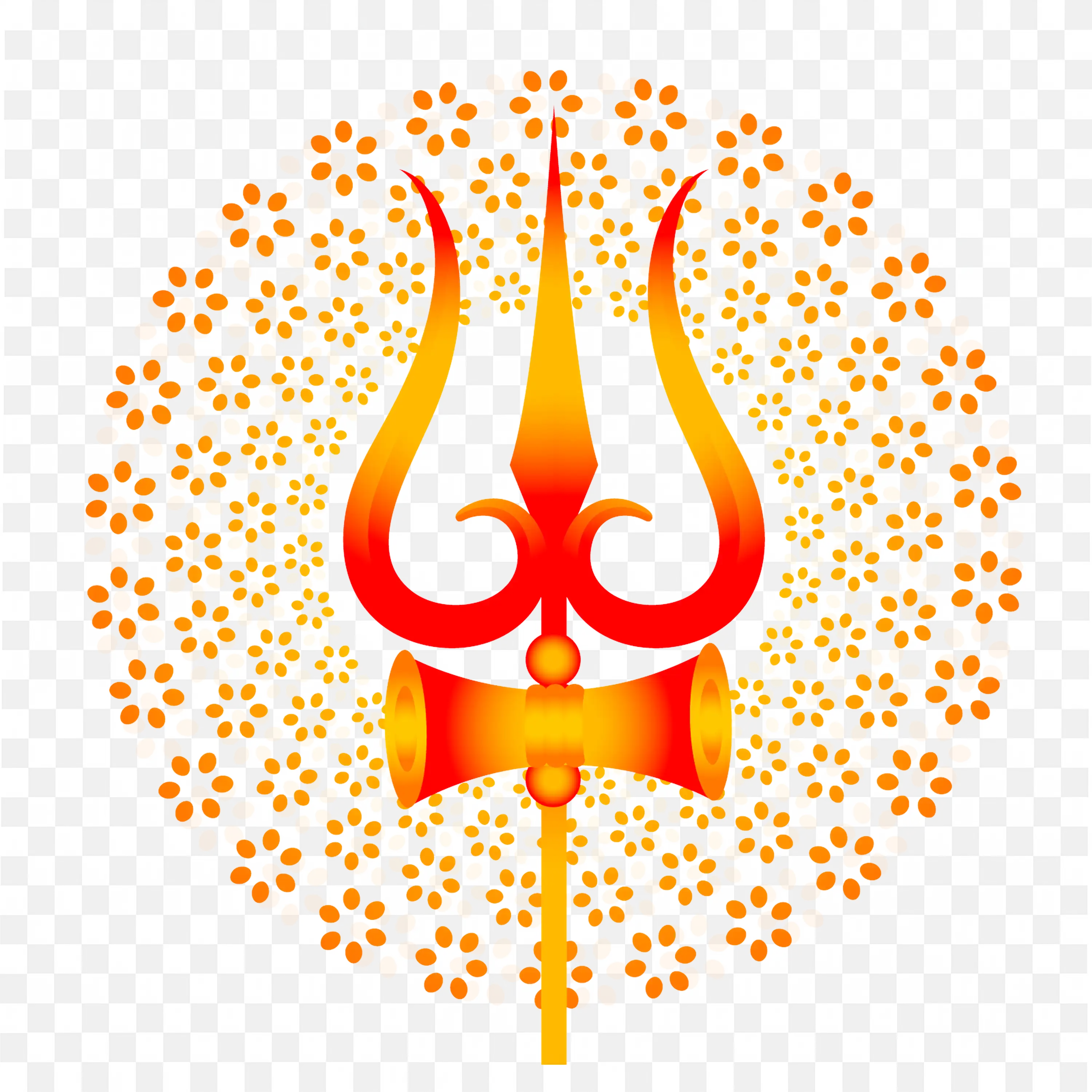 Trishul Illustration Sacred Three Pronged Symbol of Shiva PNG