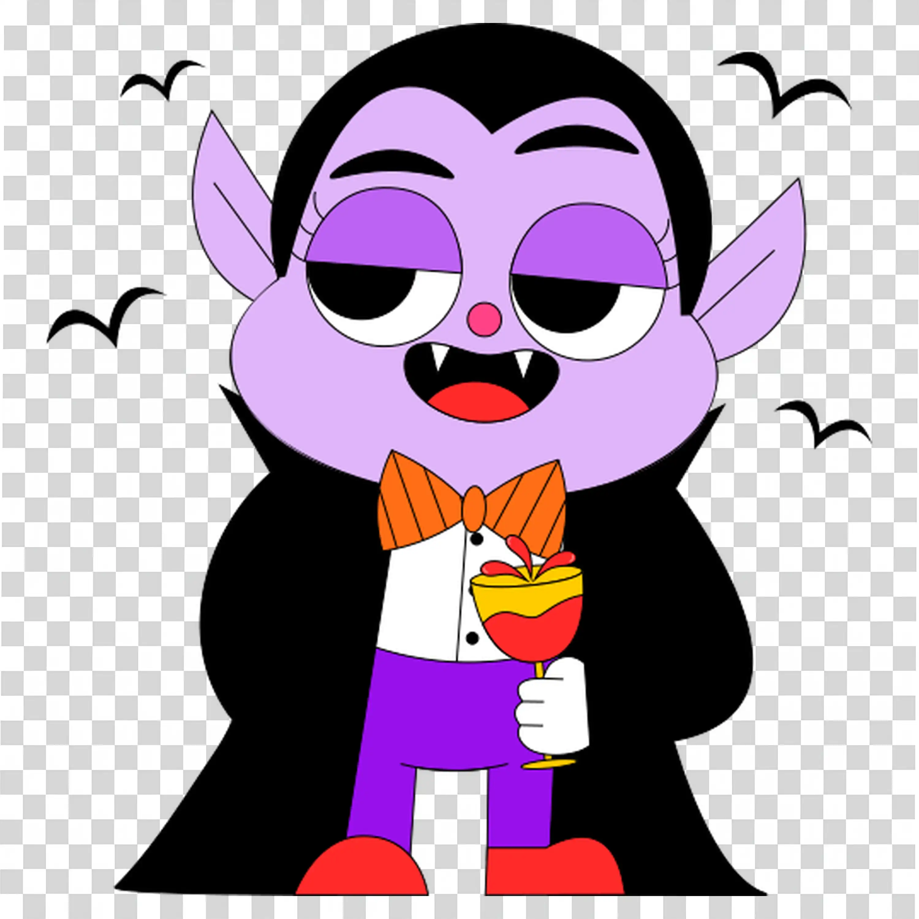 Vampire Character with Halloween Costume and Cute Details