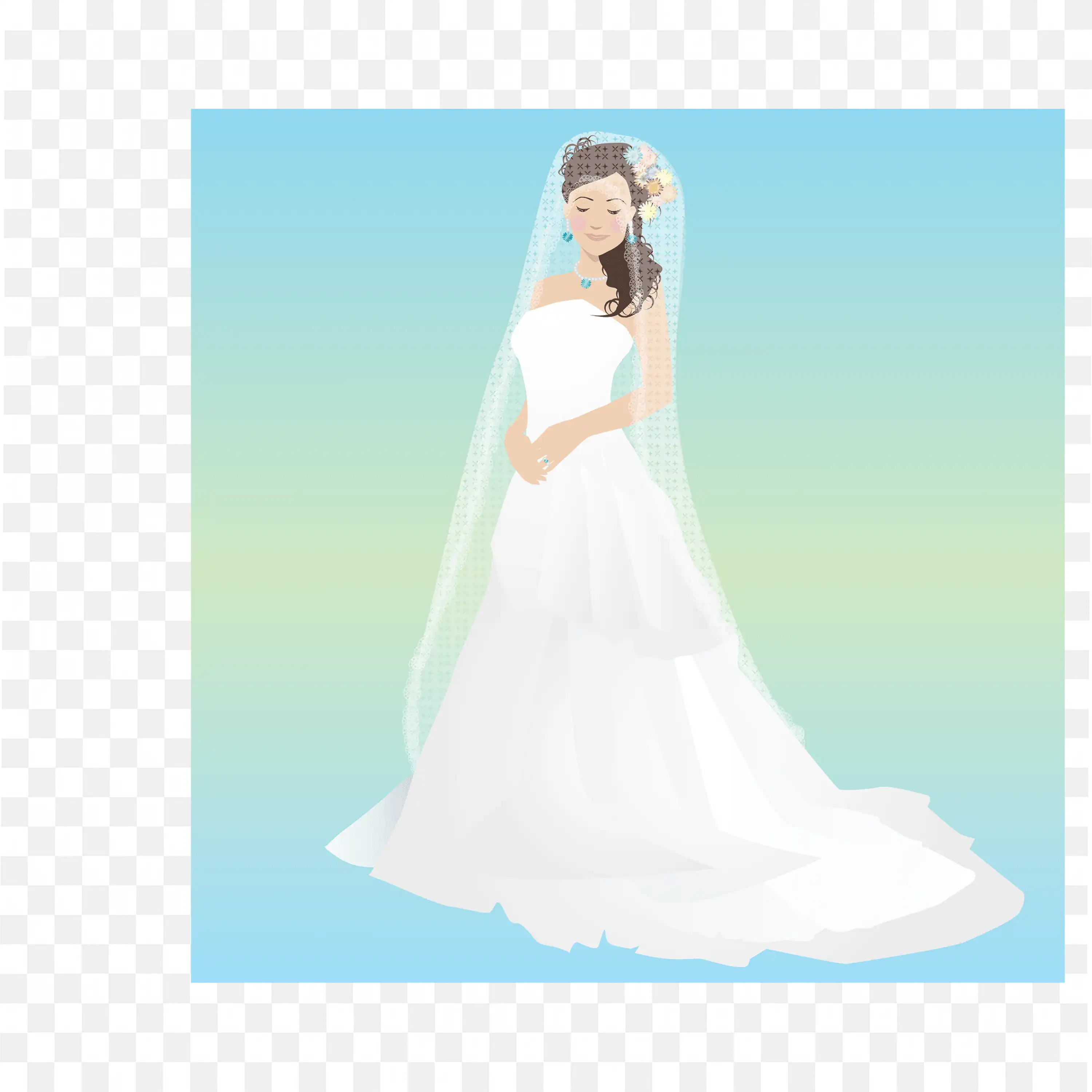 Wedding Dress PNG Illustration Elegant Bridal Gown Art