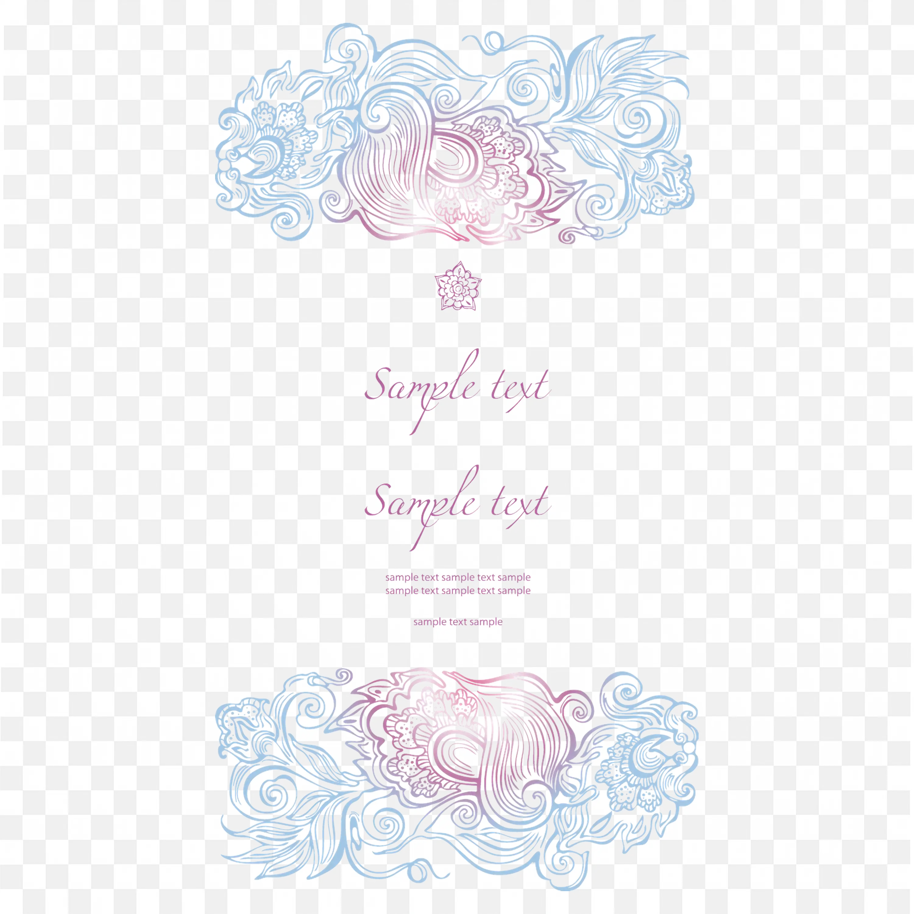 Wedding Invitation Card Template with Floral Borders Design