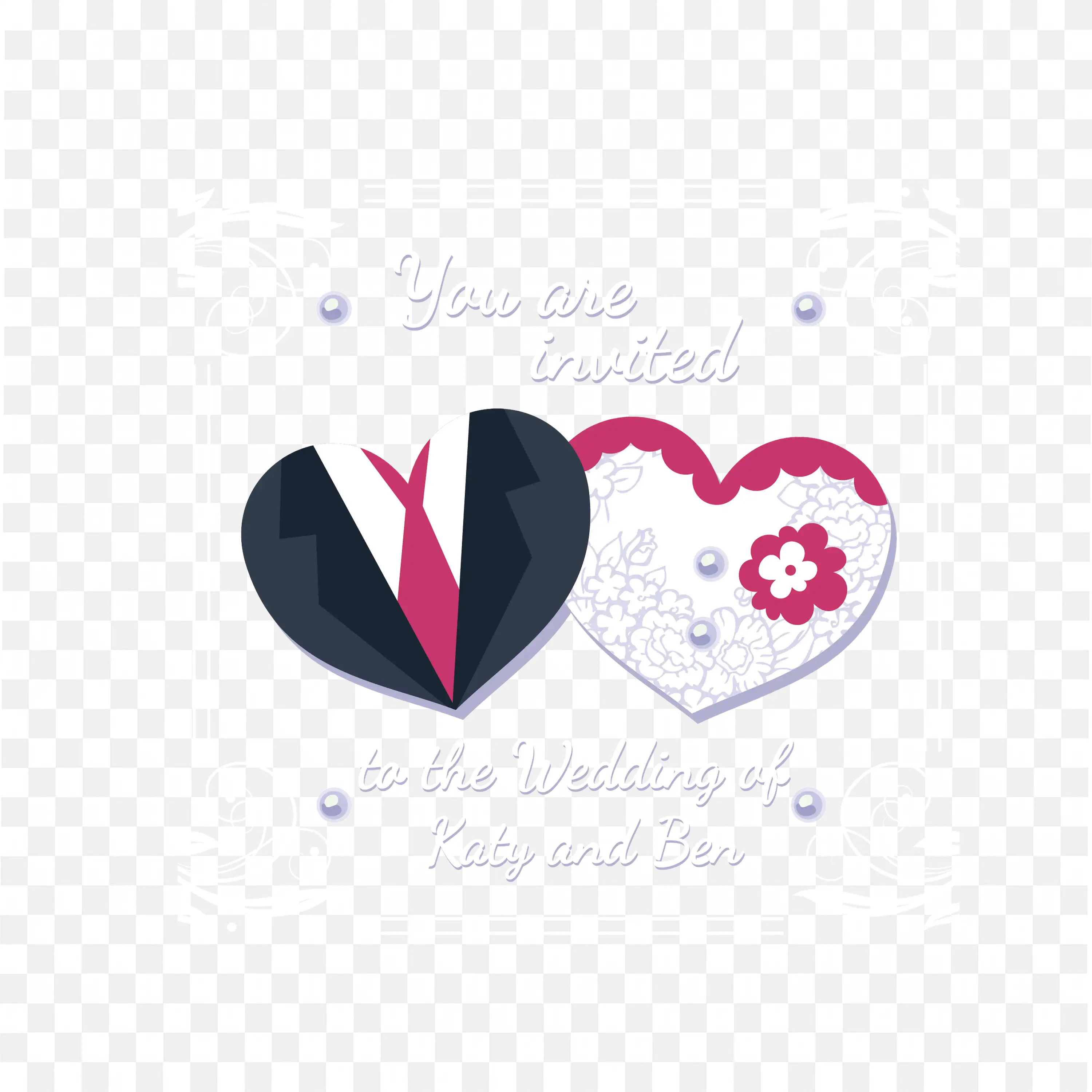 Wedding Invitation Design for the Wedding of Katy and Ben