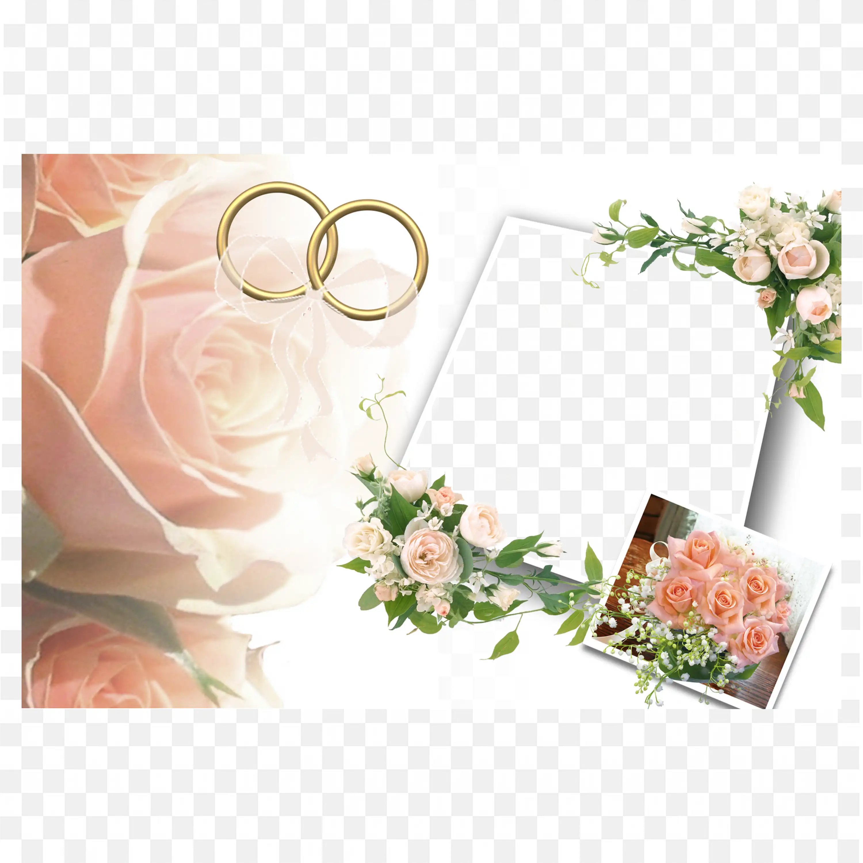 Wedding Rings with Floral Decor Romantic Ceremony Design