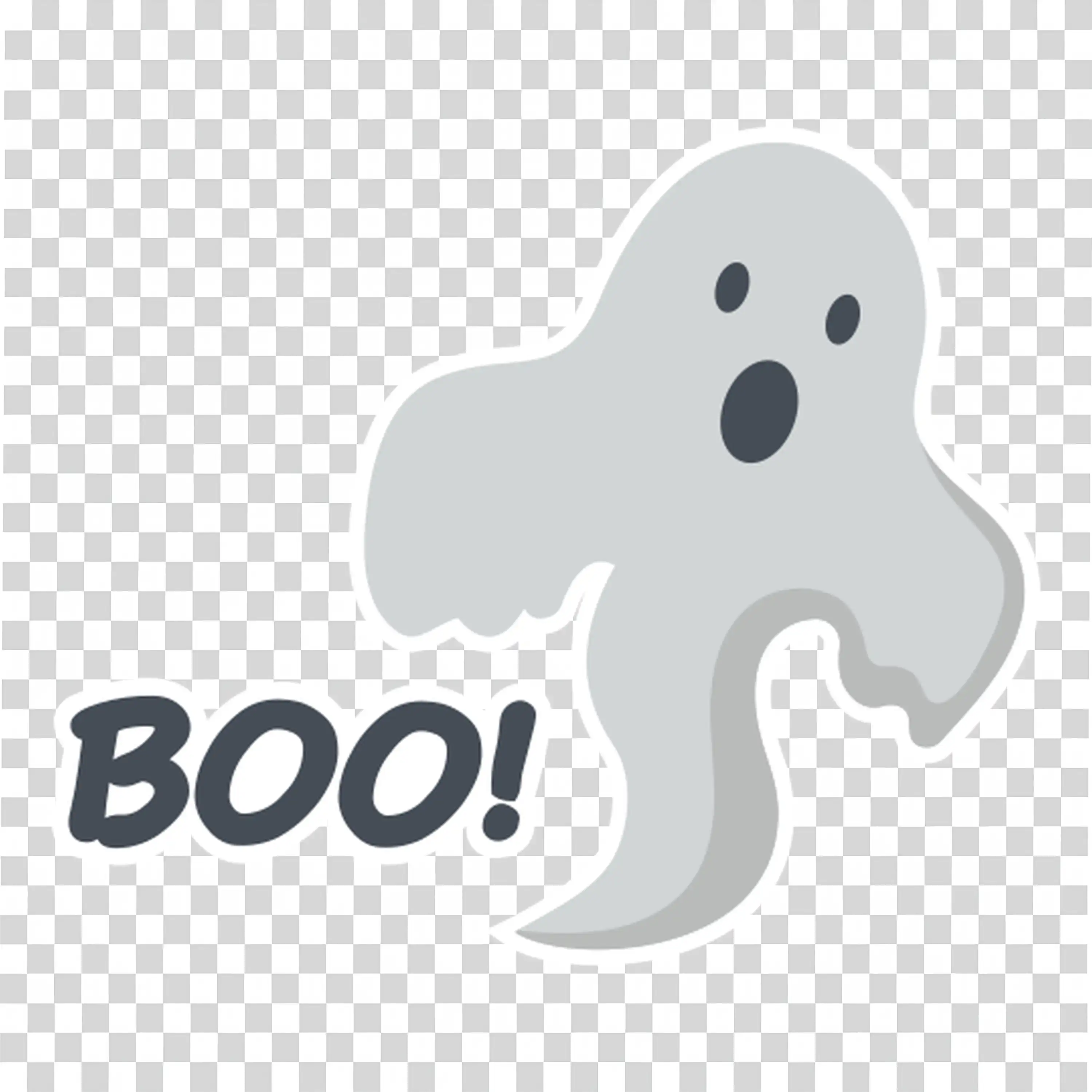 White Ghost Saying Boo in a Simple Halloween Design