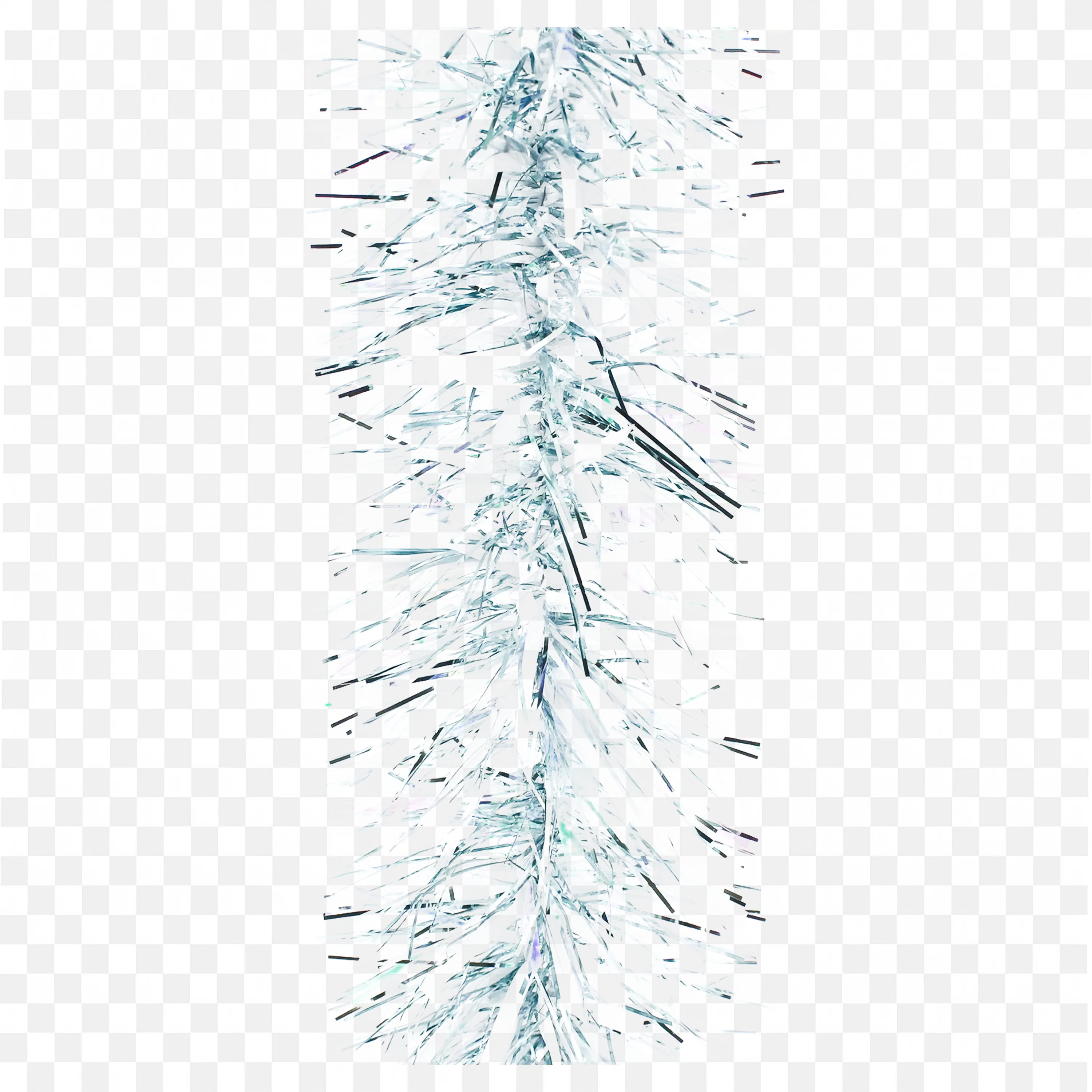 White Icy Tinsel Garland With Frosted Winter Holiday Look