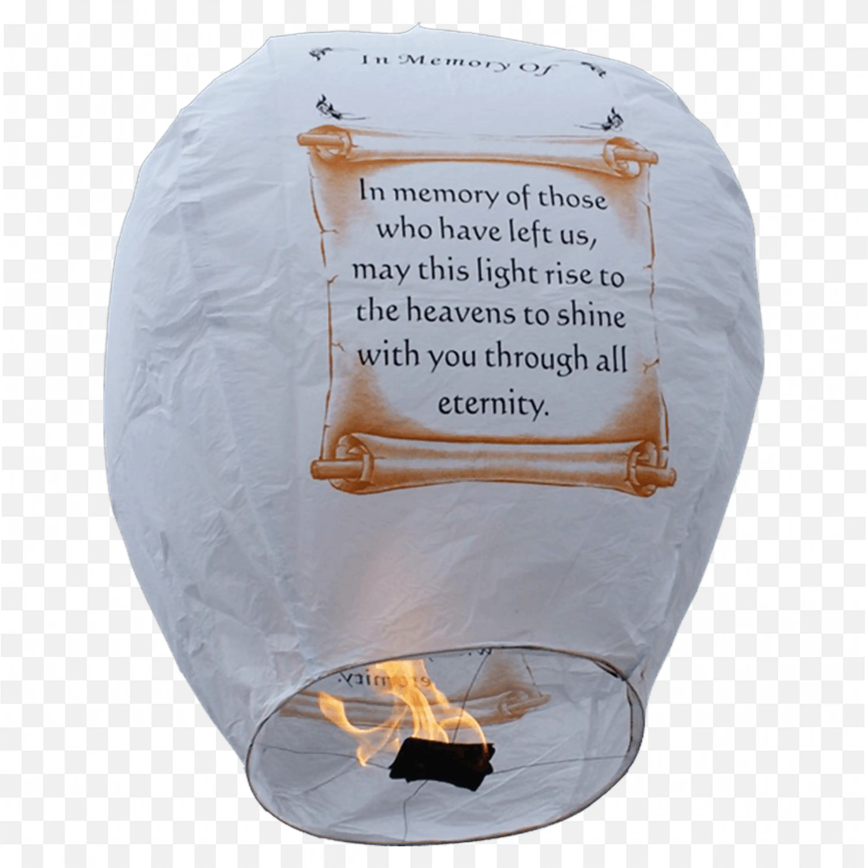 Wish Message Printed on White Sky Lantern for Celebration