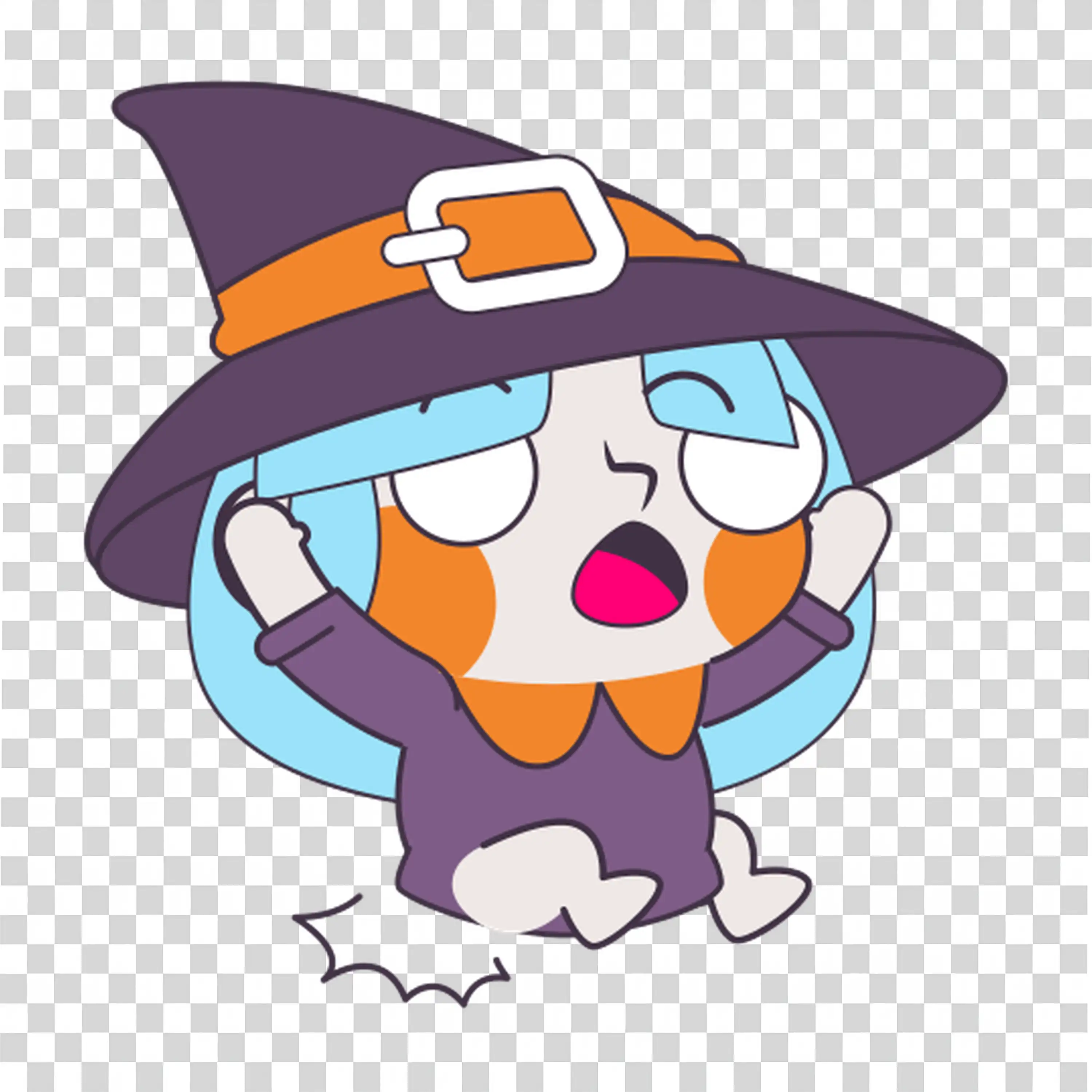 Witch and Pumpkin Cartoon Halloween Fun Free PNG Image