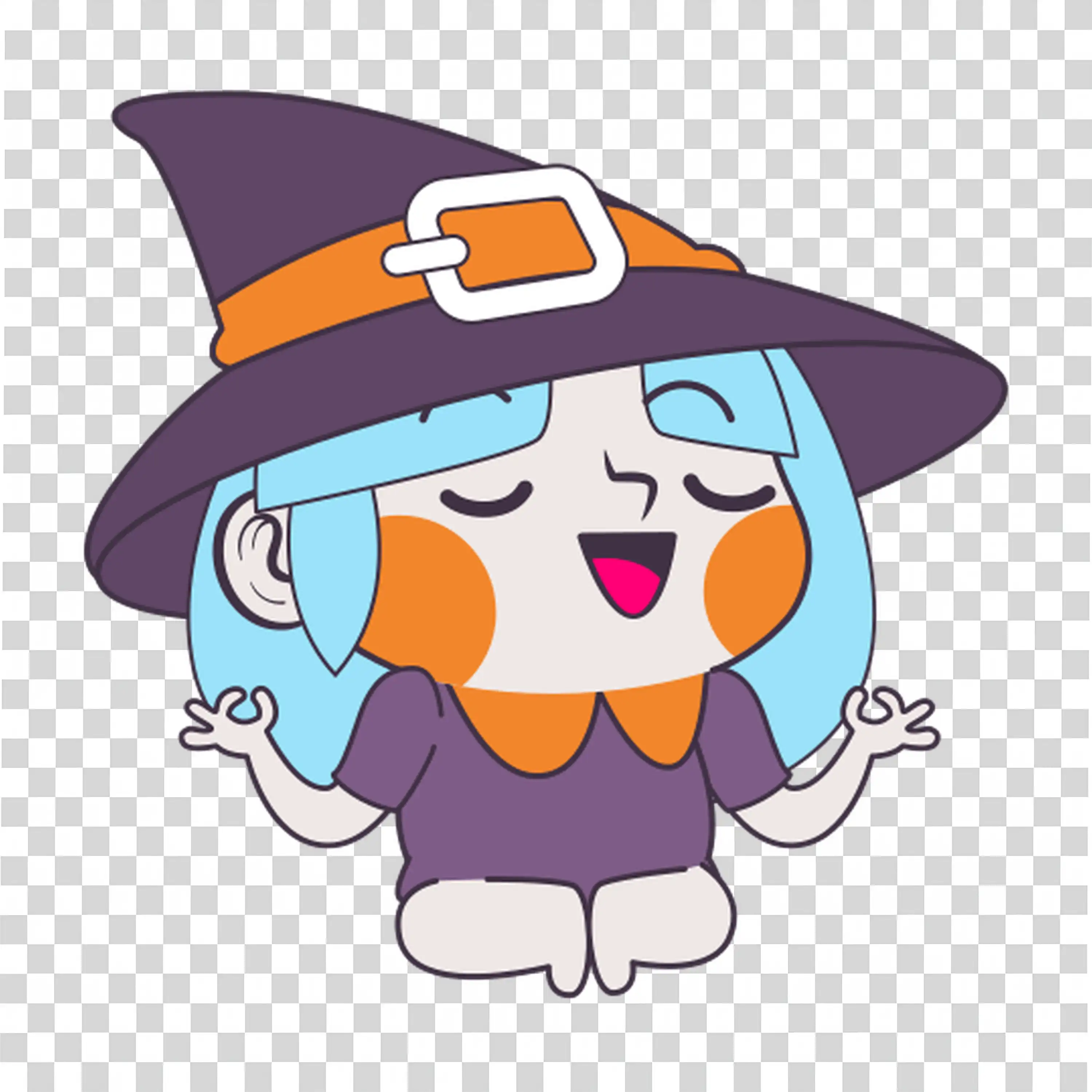 Witch and Pumpkin Character with Cute Details for Halloween