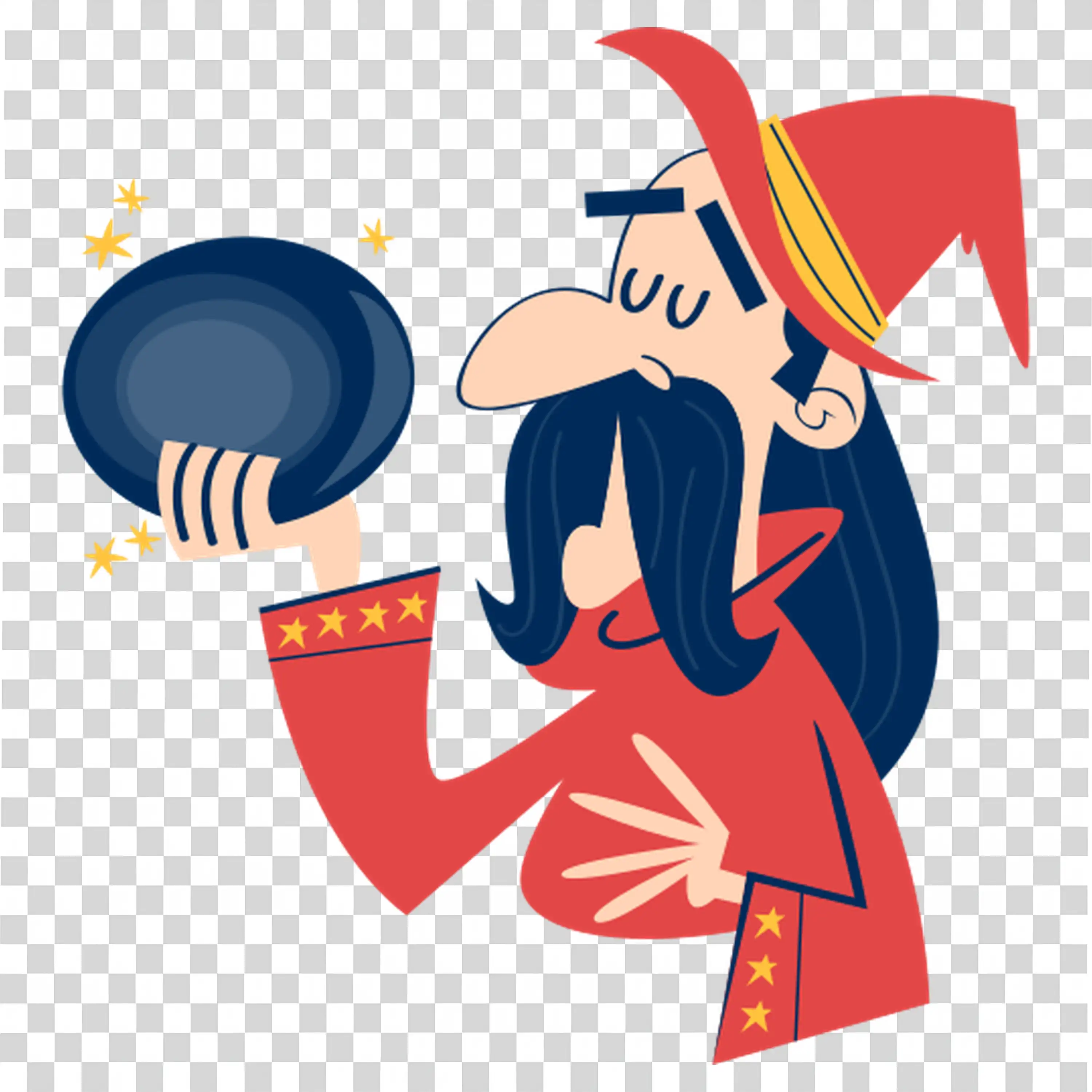 Witch with a Broomstick Ready for Halloween Night Adventures