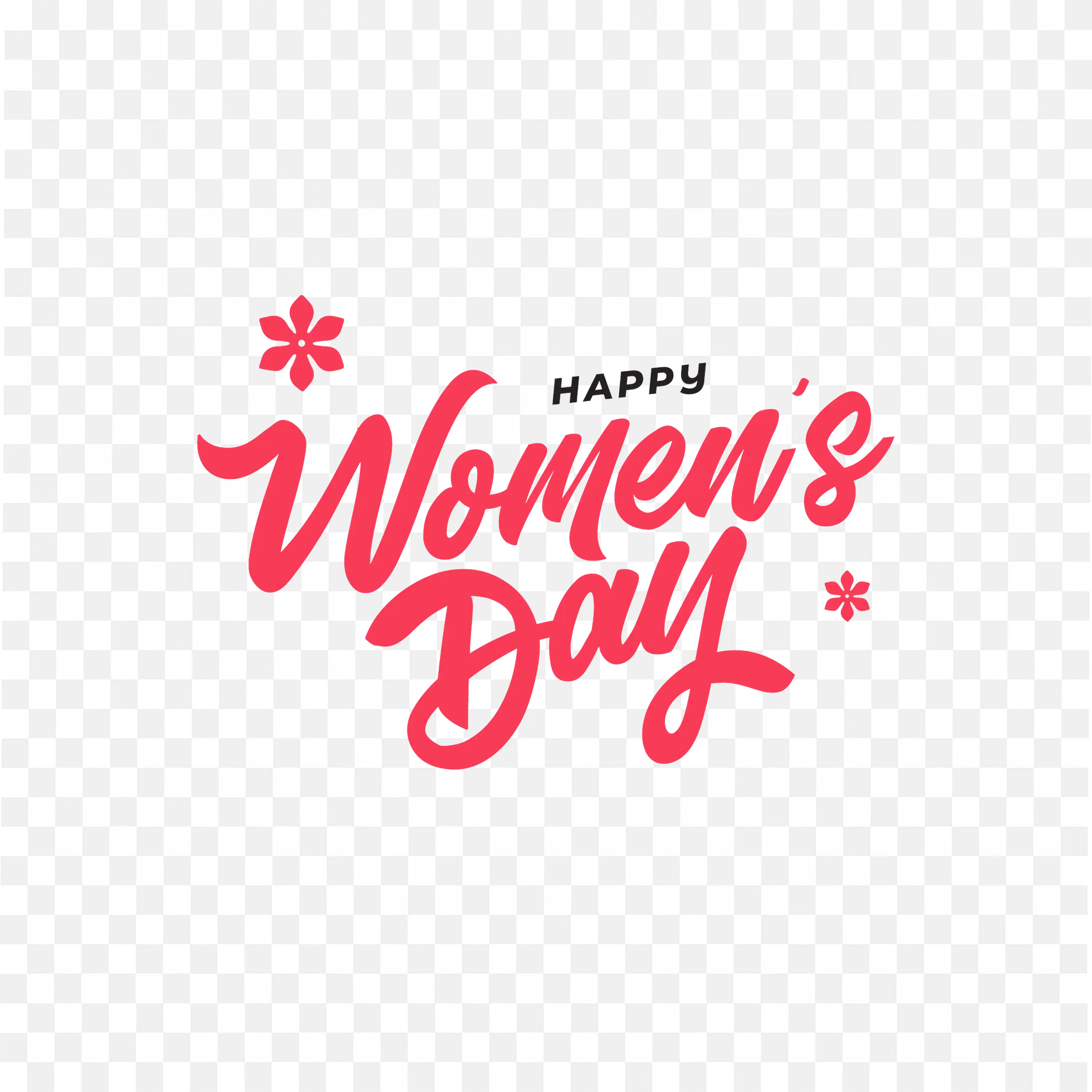 Womens Day Hand Drawn Lettering Red Text Design Art