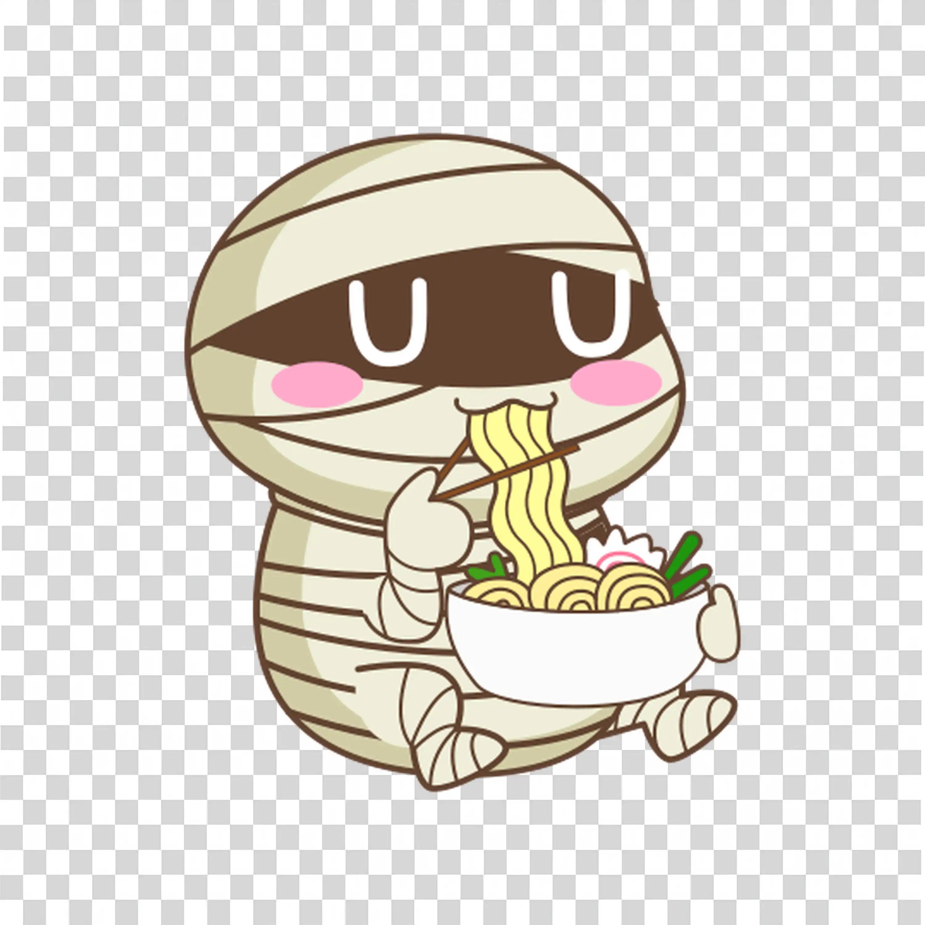 Wrapped Halloween Mummy with Sad Expression Free PNG