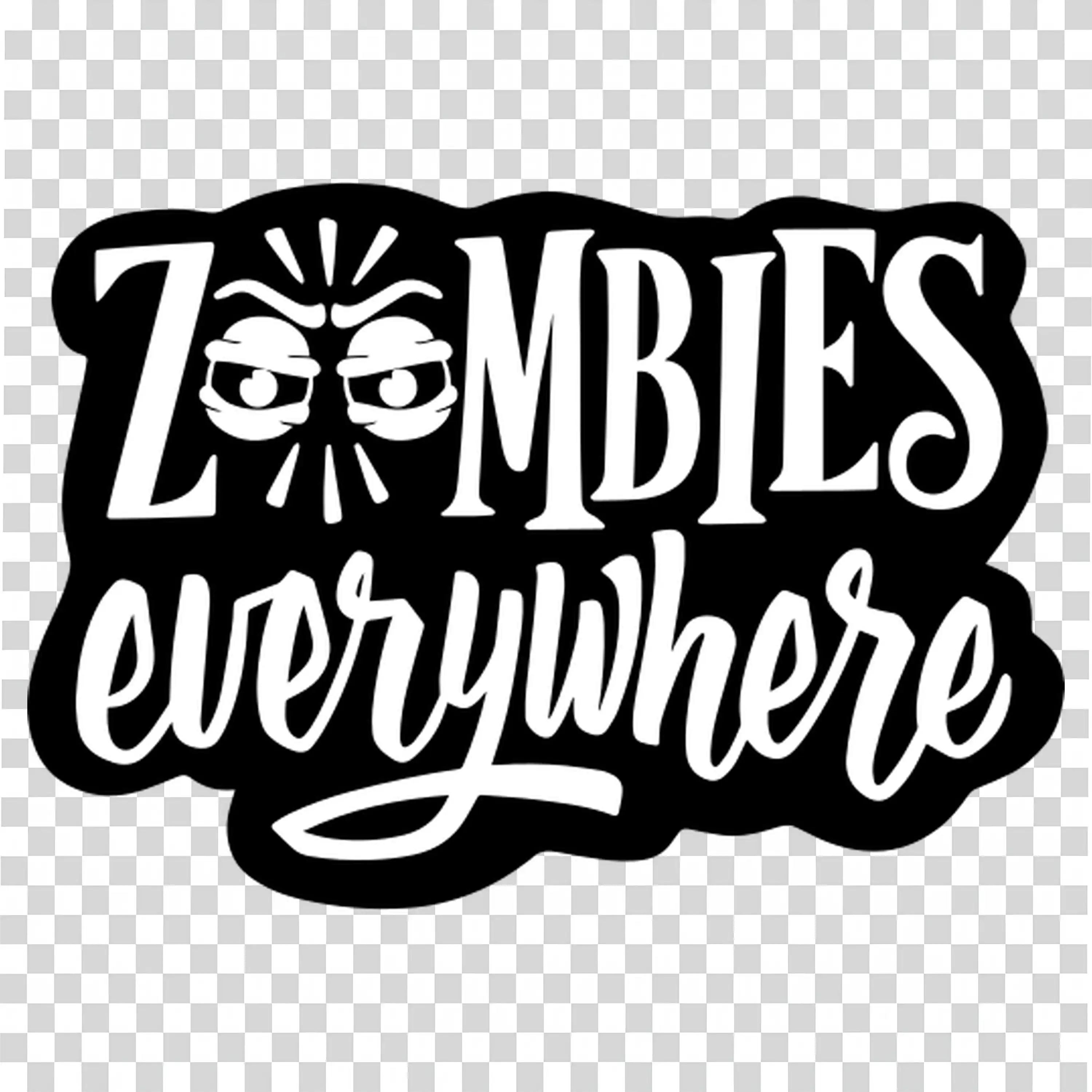 Zombies Everywhere Text Design for Spooky Halloween Vibe