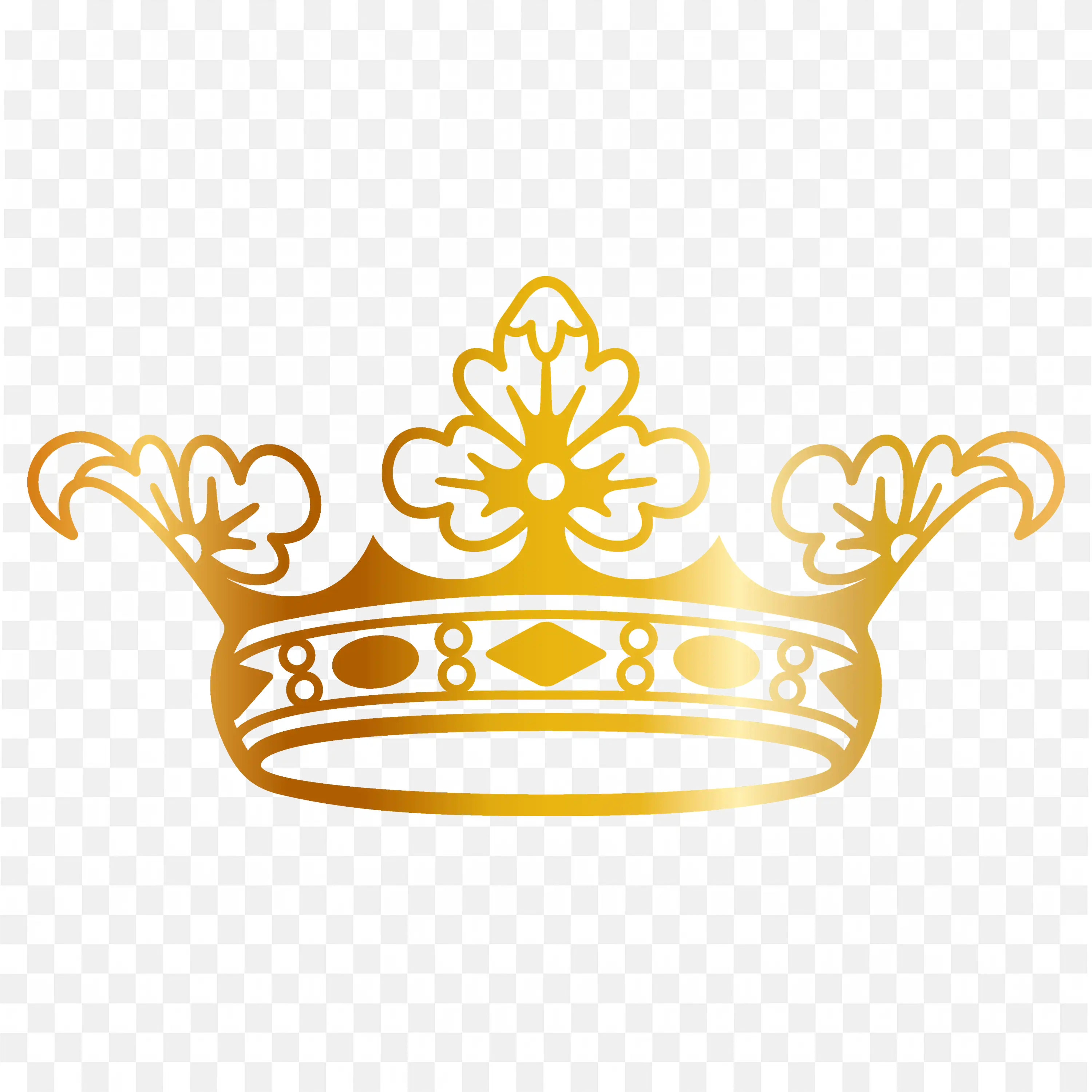 Amazing Gold Crown with Royal Leaf Design and Dot Pattern