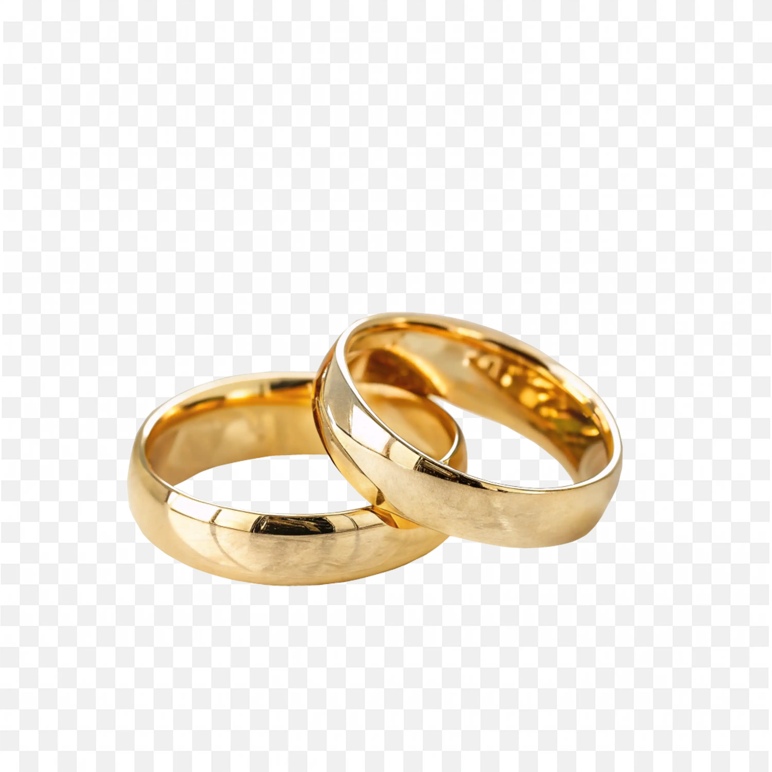 Amazing Rounded Couple Gold Rings for Him and Her Png Free