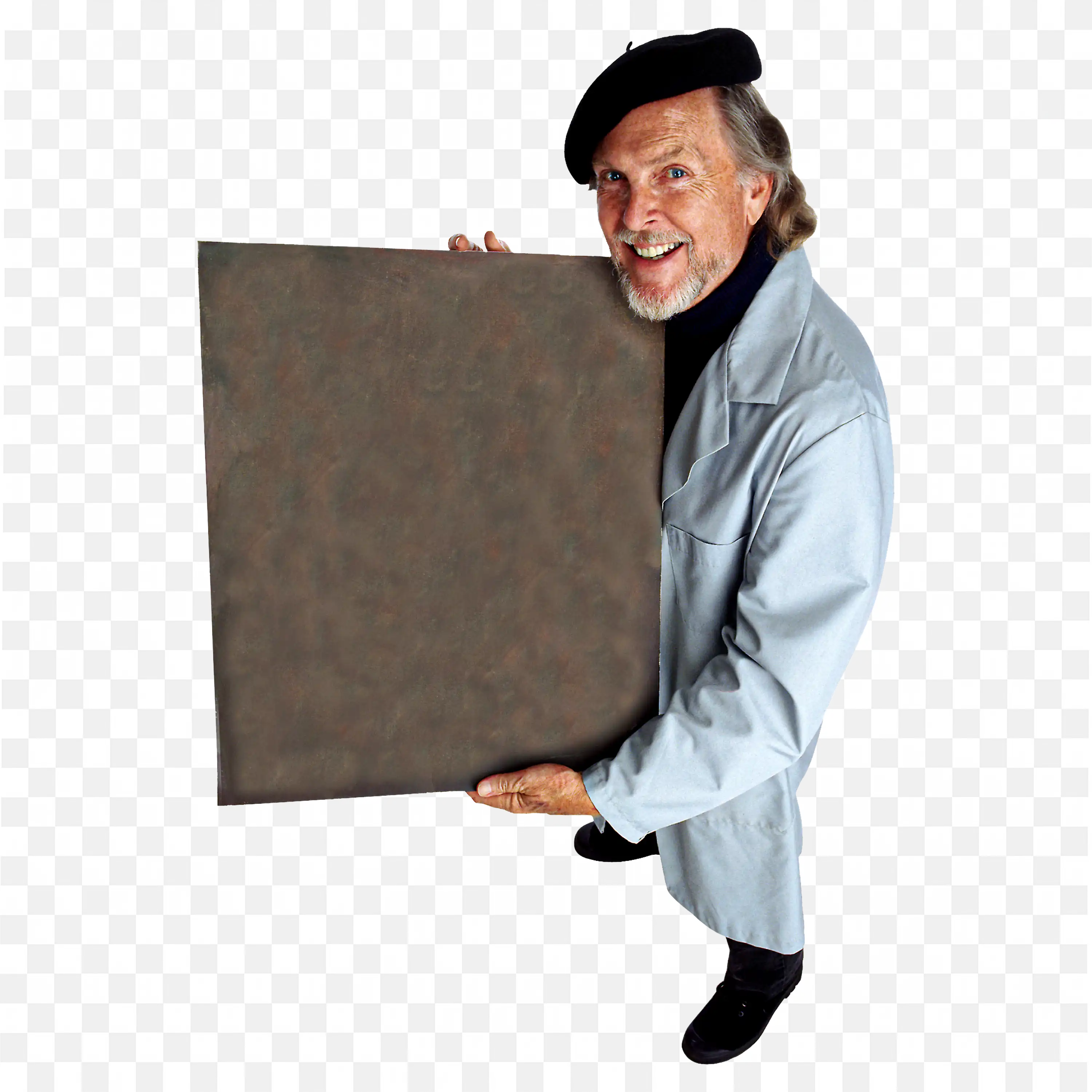 Artist Showing Blank Board with Smile Png Image for Free