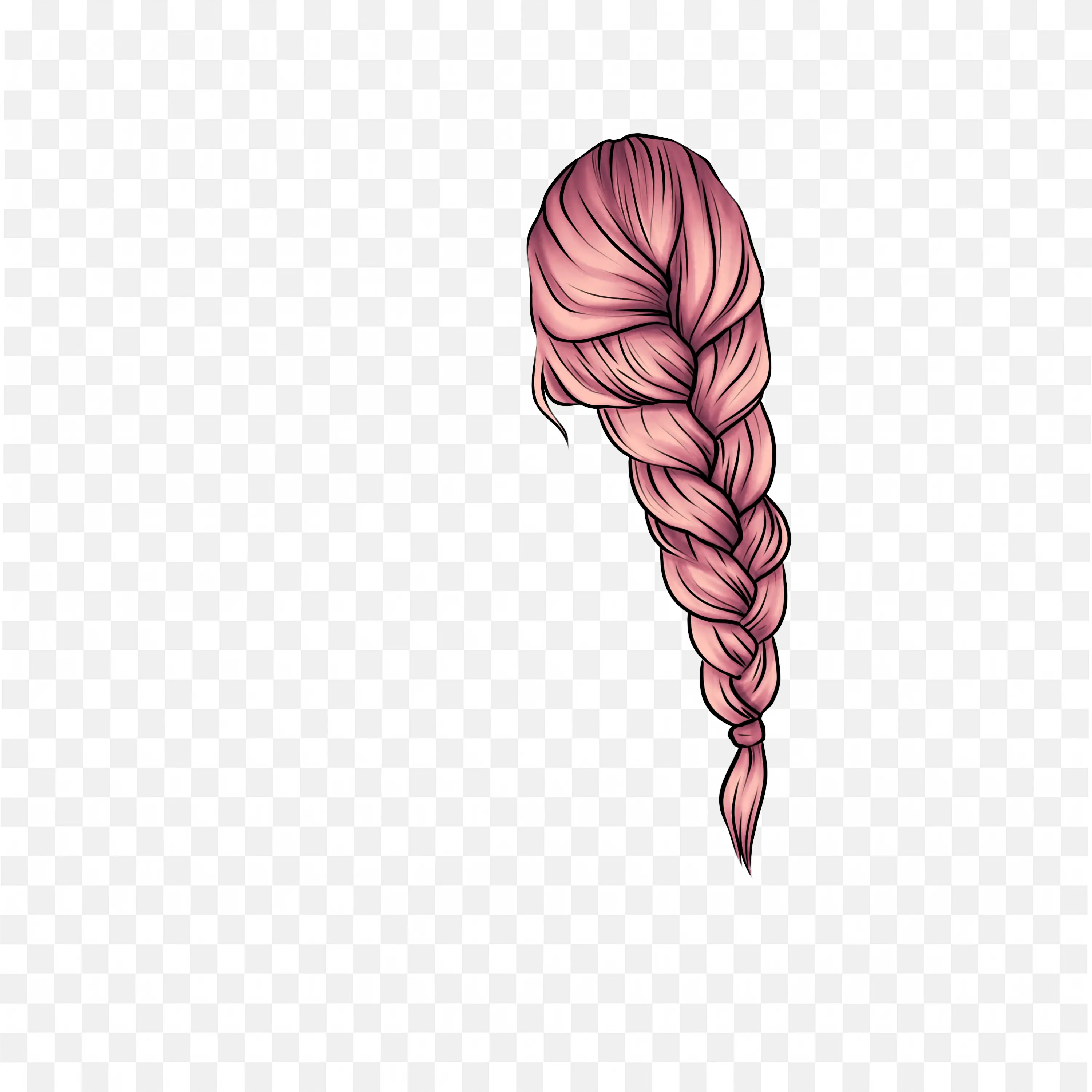 Artistic Visual of Pink Braided Hair Download for Free