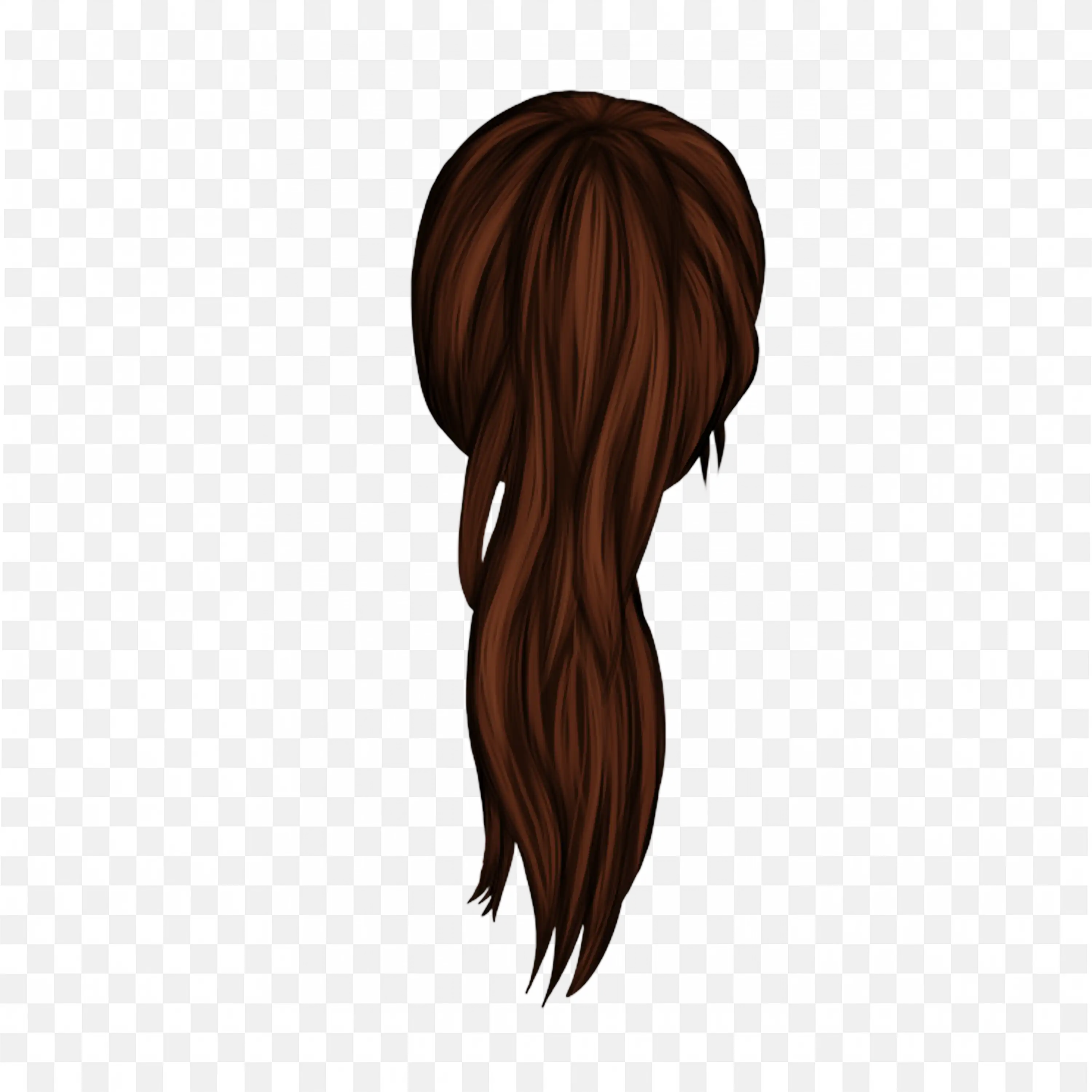 Back View of a Long Straight Ponytail with Brown Hair Free