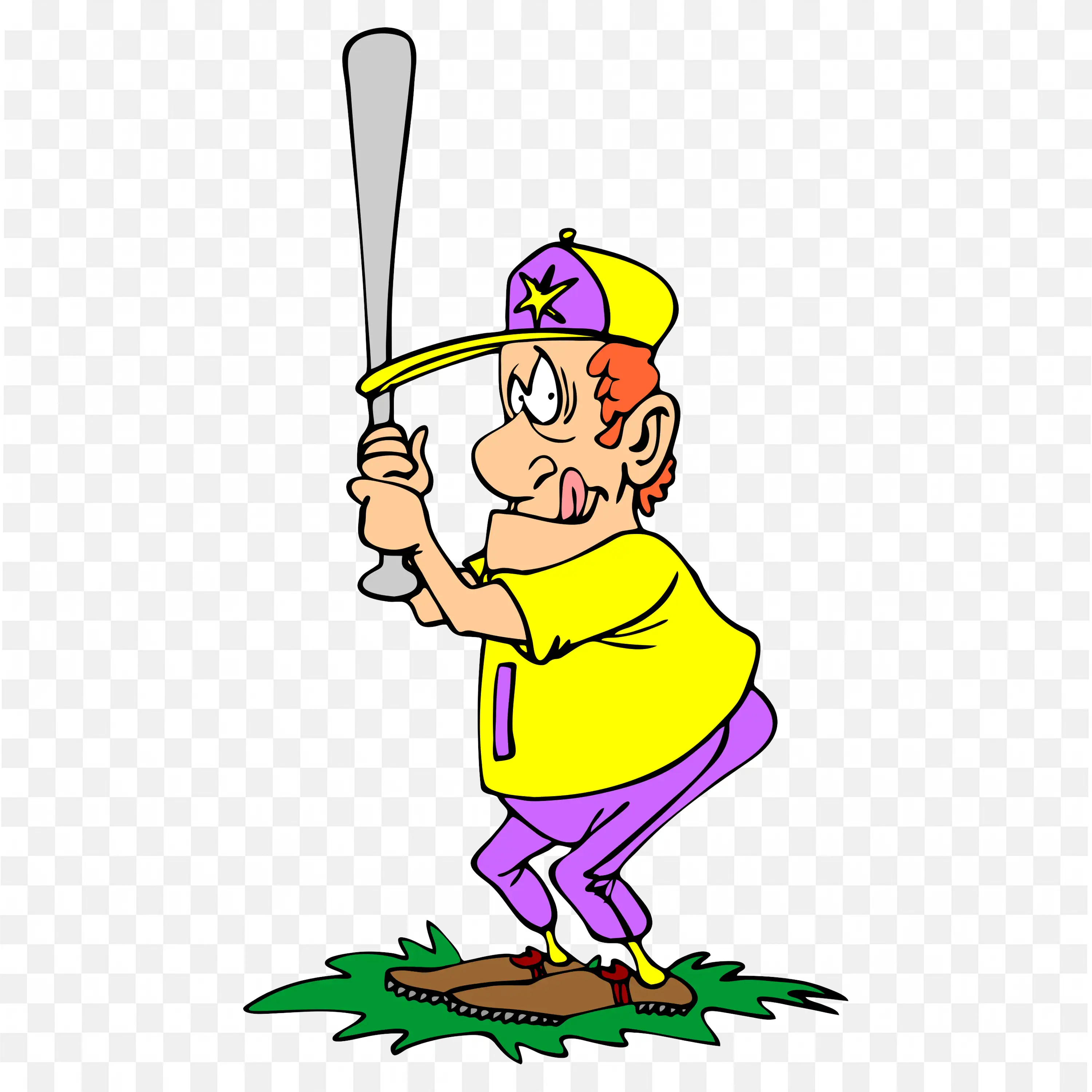 Baseball Player Swinging the Bat to Hit the Ball Png Free