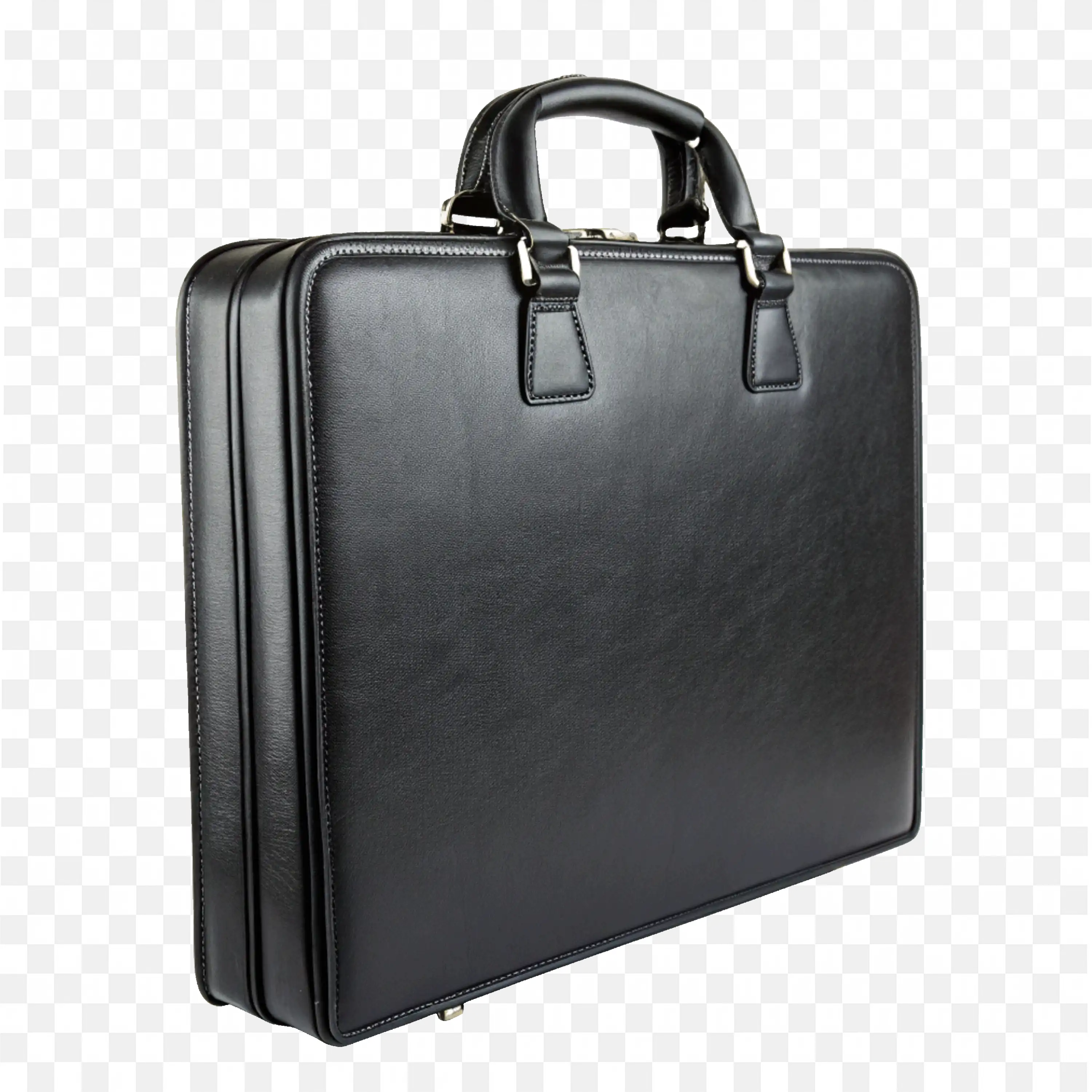 Black Business Briefcase for Professionals with Zippered Top