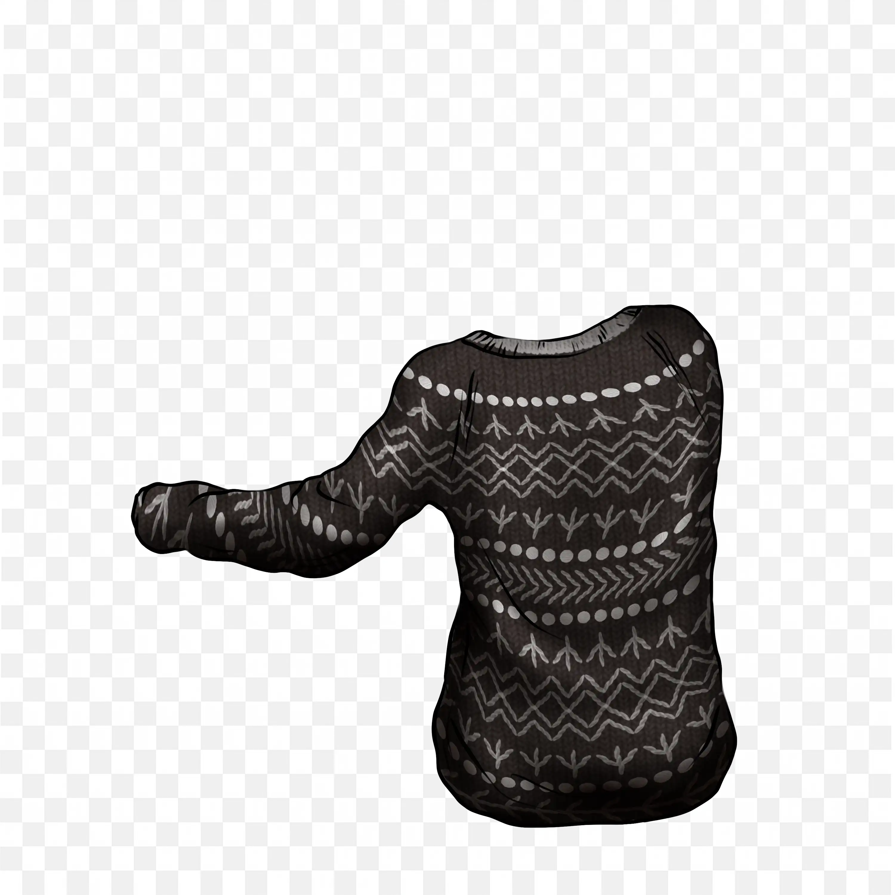 Download the Black Sweater with White Dotted Patterns Png