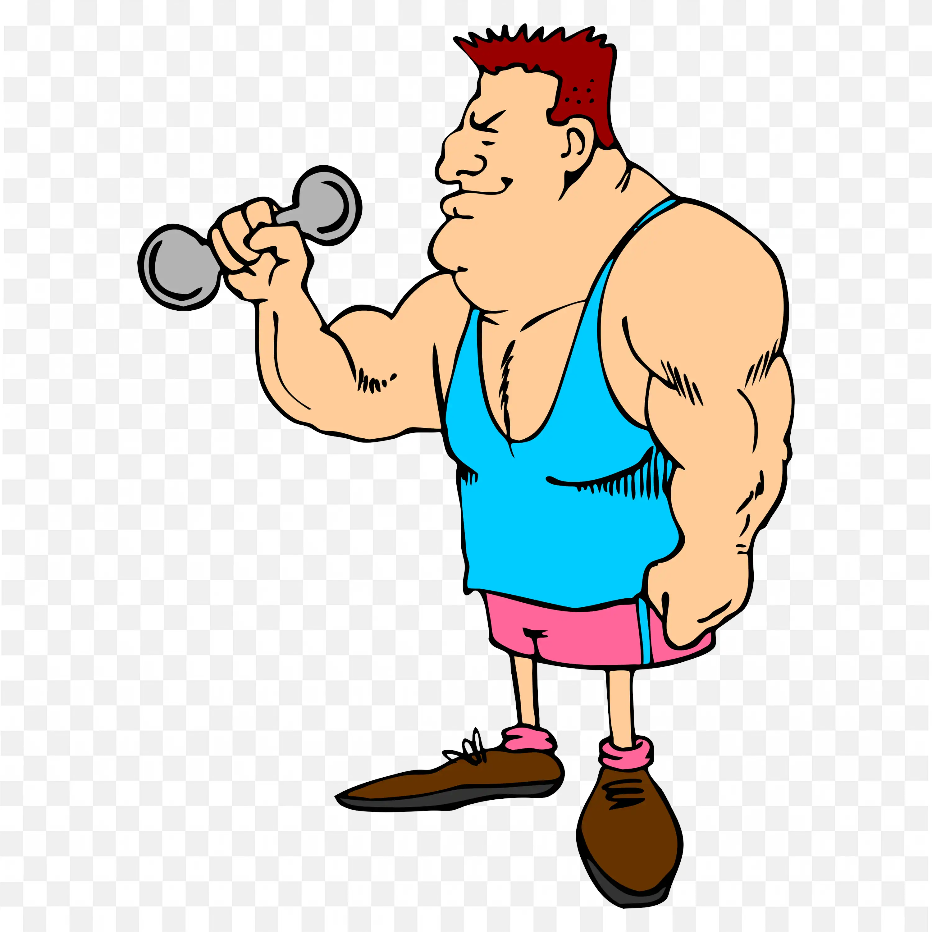 Bodybuilder Performing Dumbbell Workout for Fitness Png