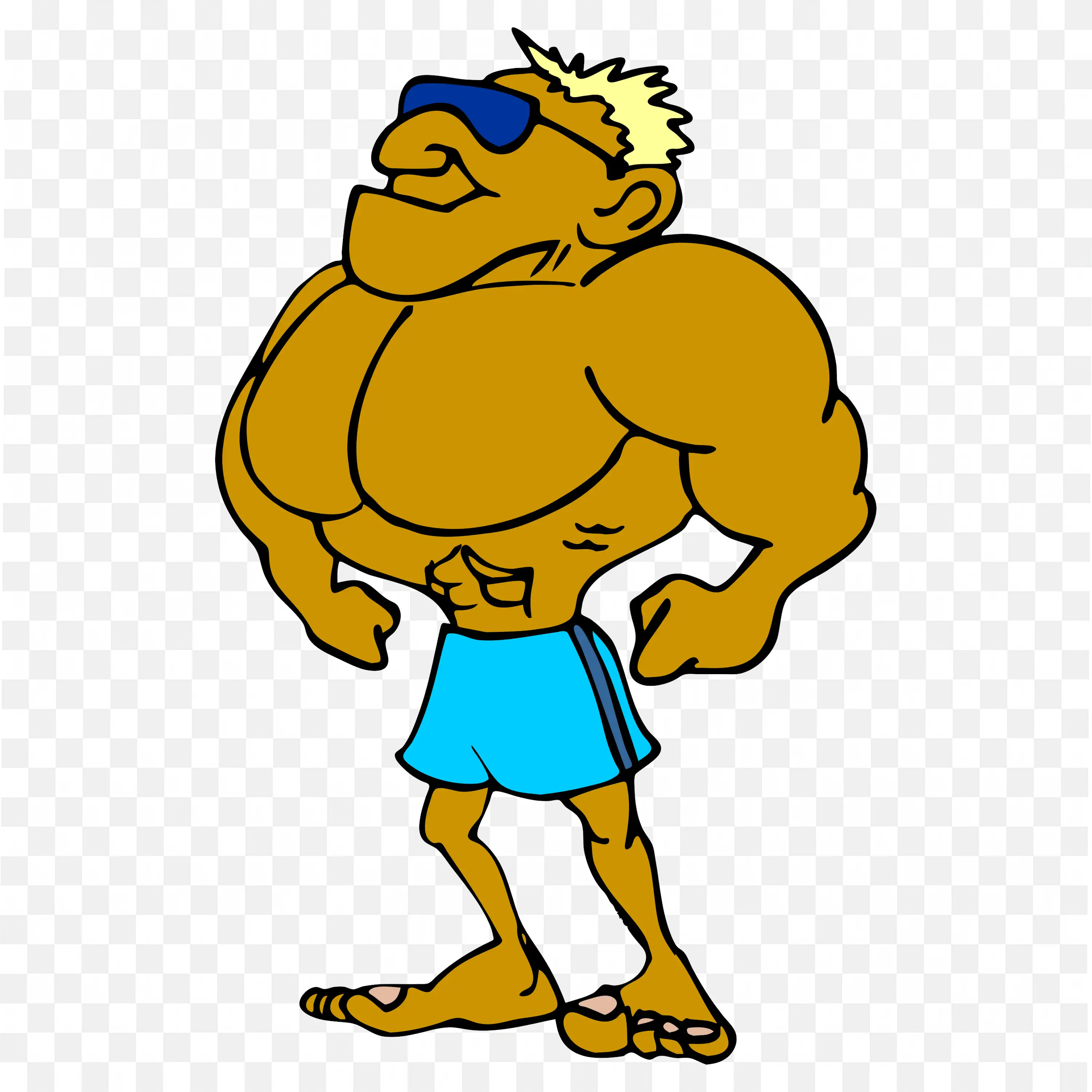 Bodybuilder Showing Off Big Muscles in Proudly Png Download