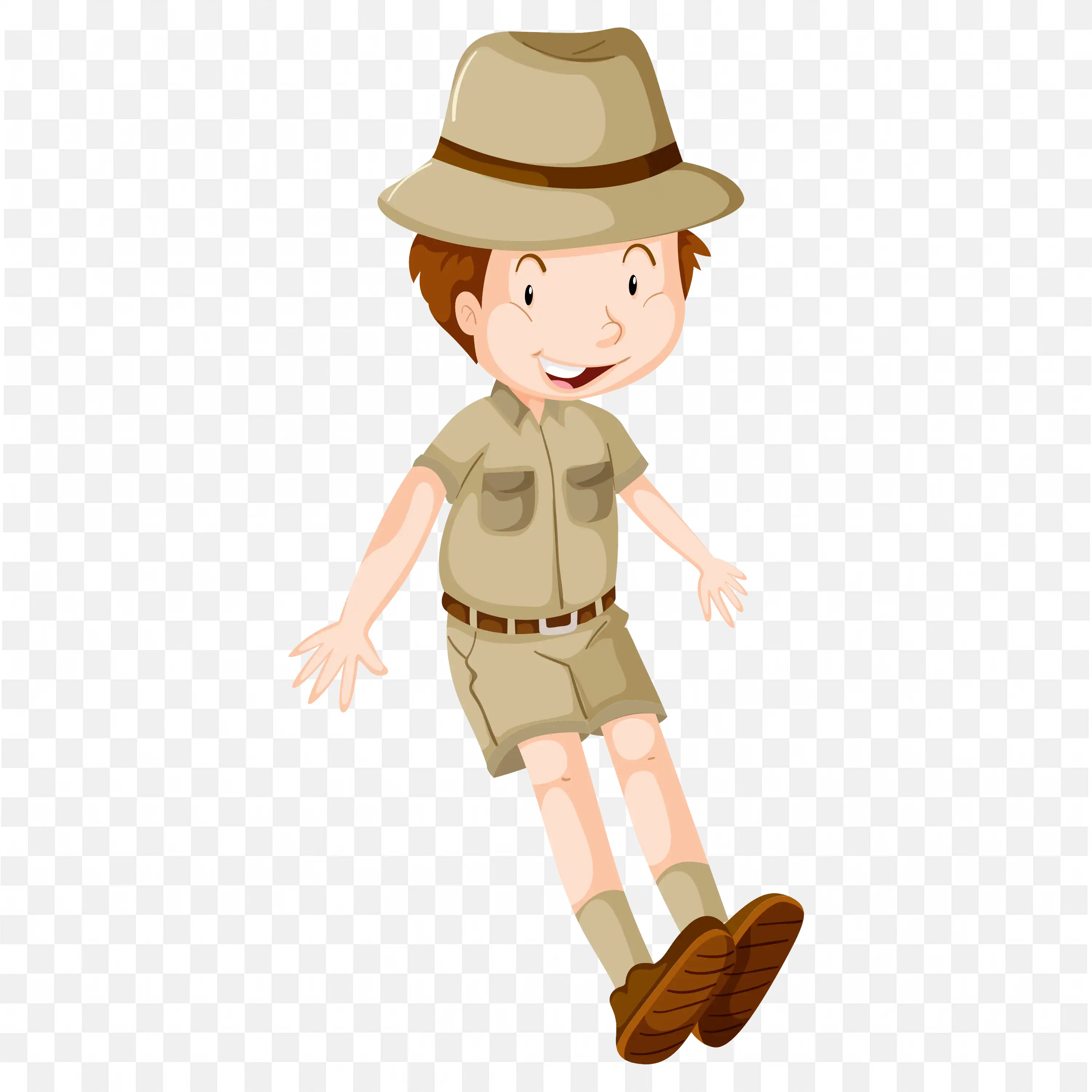 Boy Wearing Safari Clothes Smiling Cheerfully Png Download