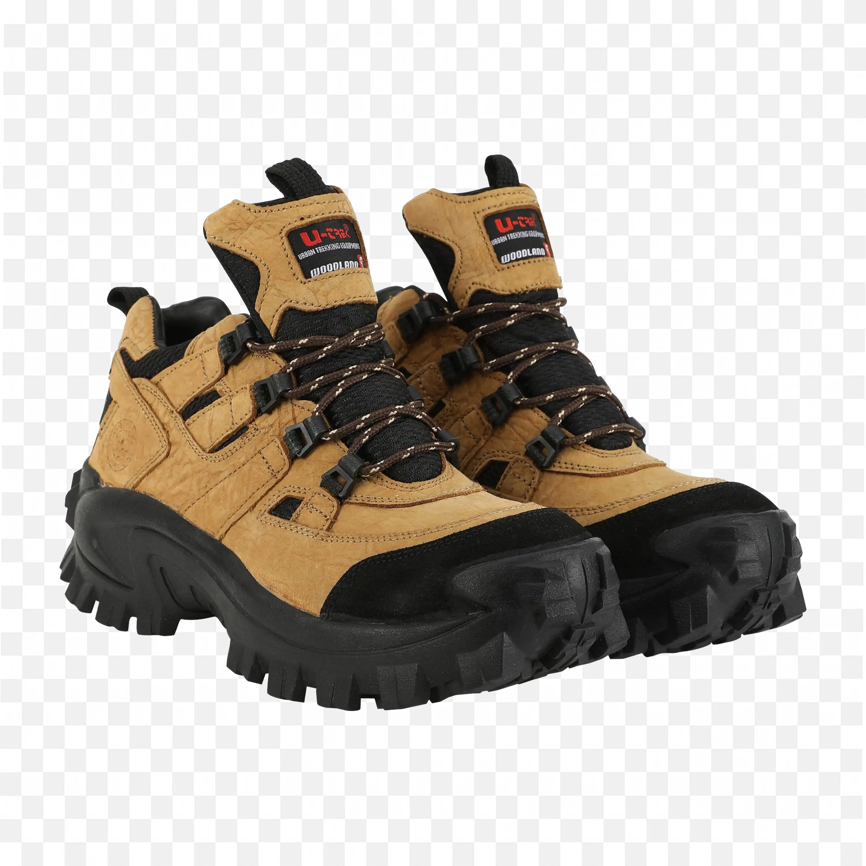 Brown Hiking Boots with Black Soles for Outside Png Free